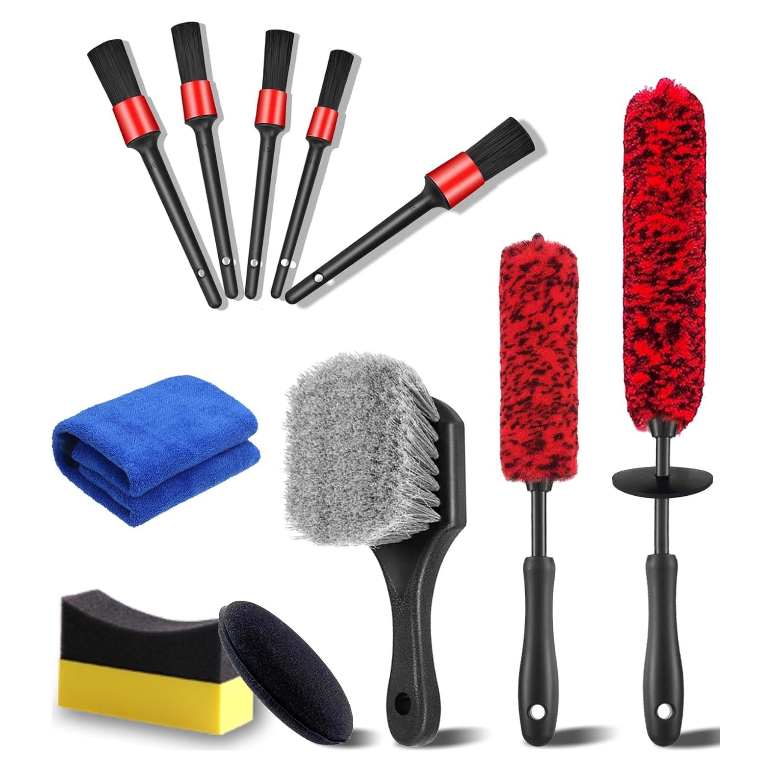 Kit de limpieza de llantas YILANBON 11 piezas con cepillos flexibles