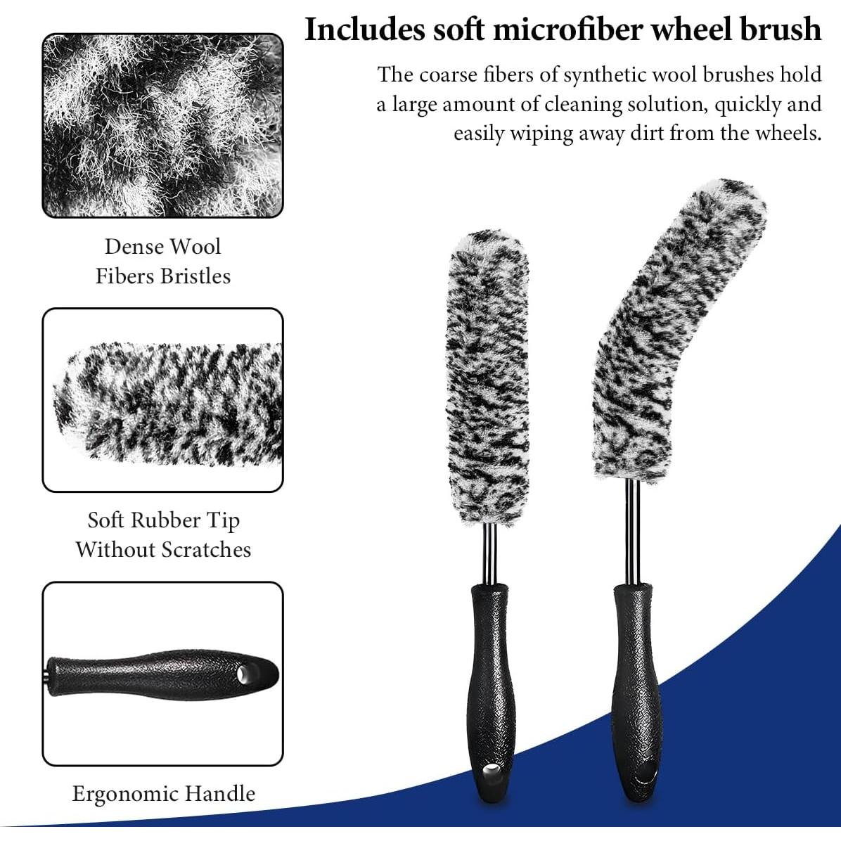 Kit de Cepillos para Ruedas SHMZK 3 PZS Flexible y Suave