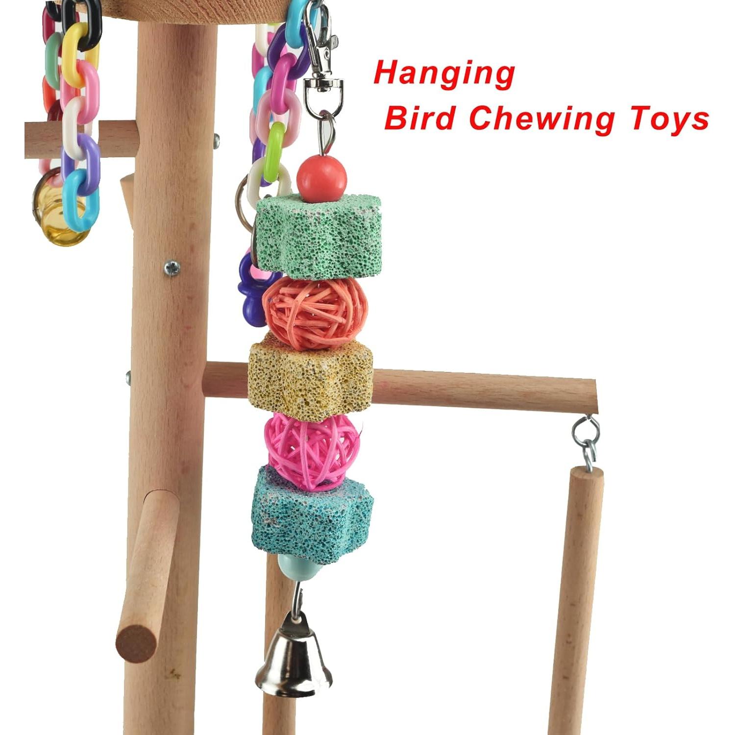 Paquete de 2 Juguetes para Aves GUANLANT - Bloques de Calcio y Campana