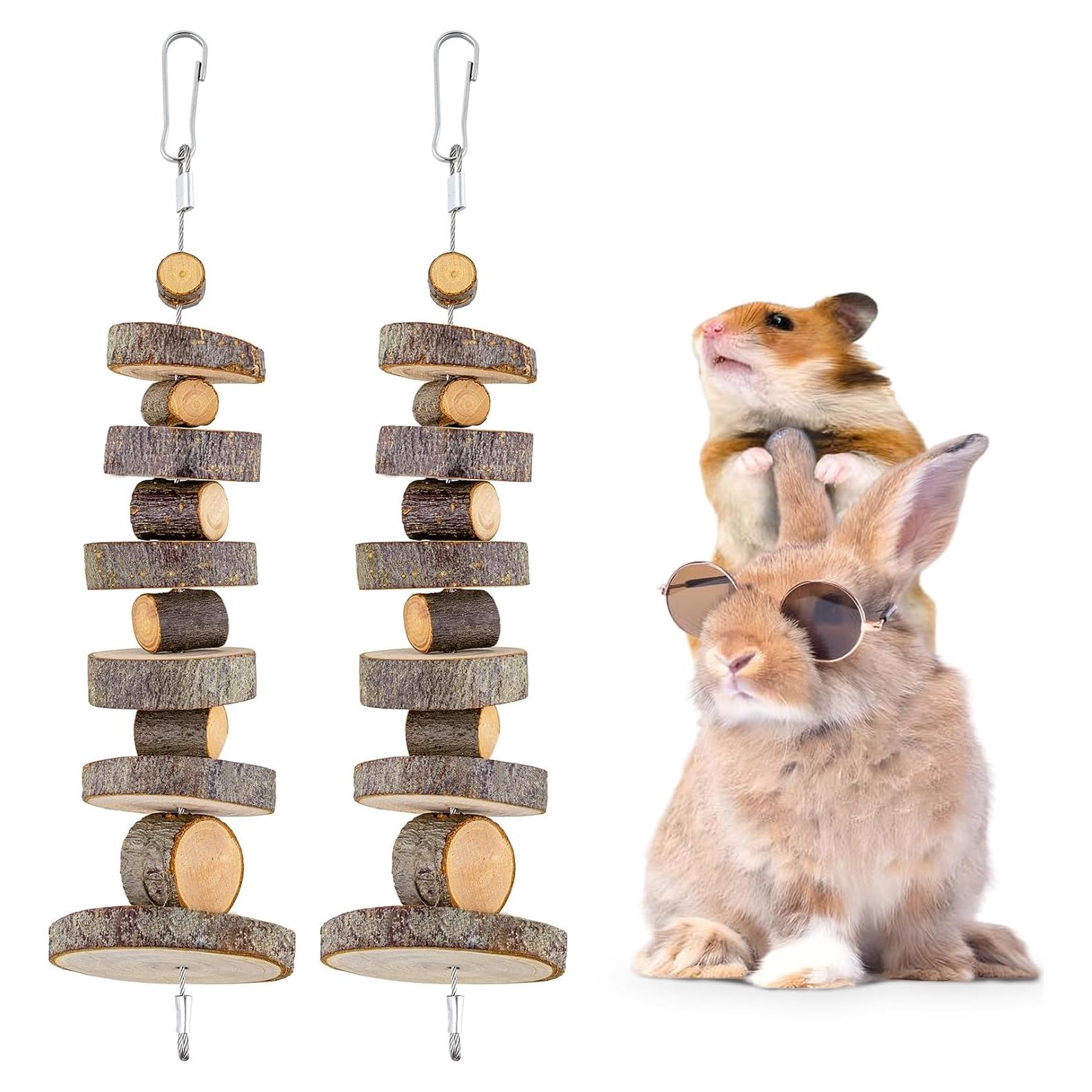 Juguetes de Madera Orgánica JINGLAN para Conejos y Hámsters