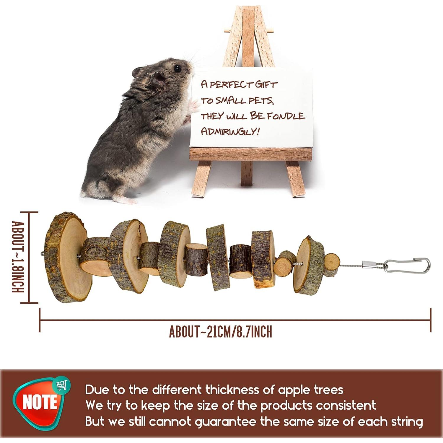 Juguetes de Madera Orgánica JINGLAN para Conejos y Hámsters