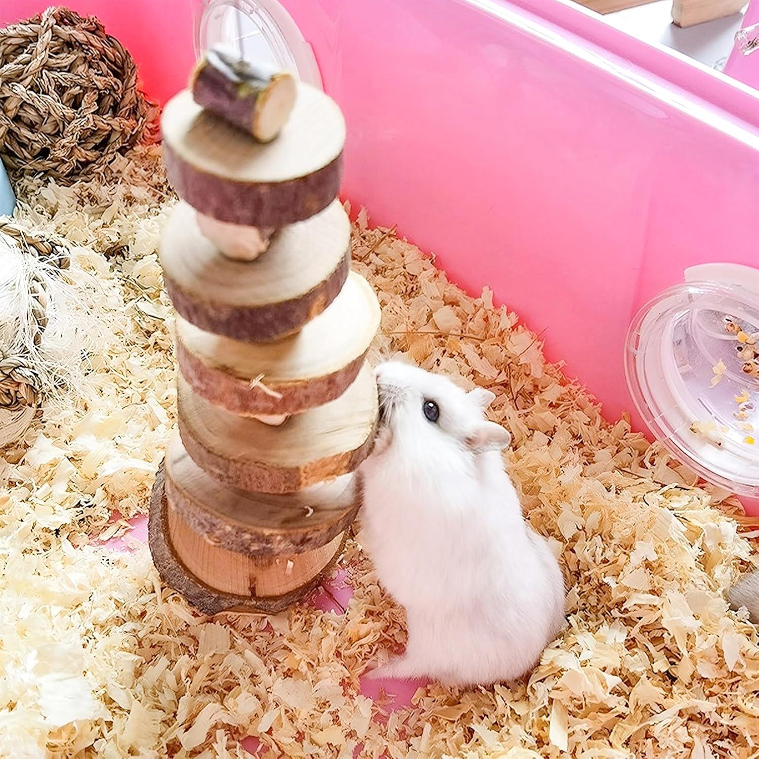 Juguetes de Madera Orgánica JINGLAN para Conejos y Hámsters