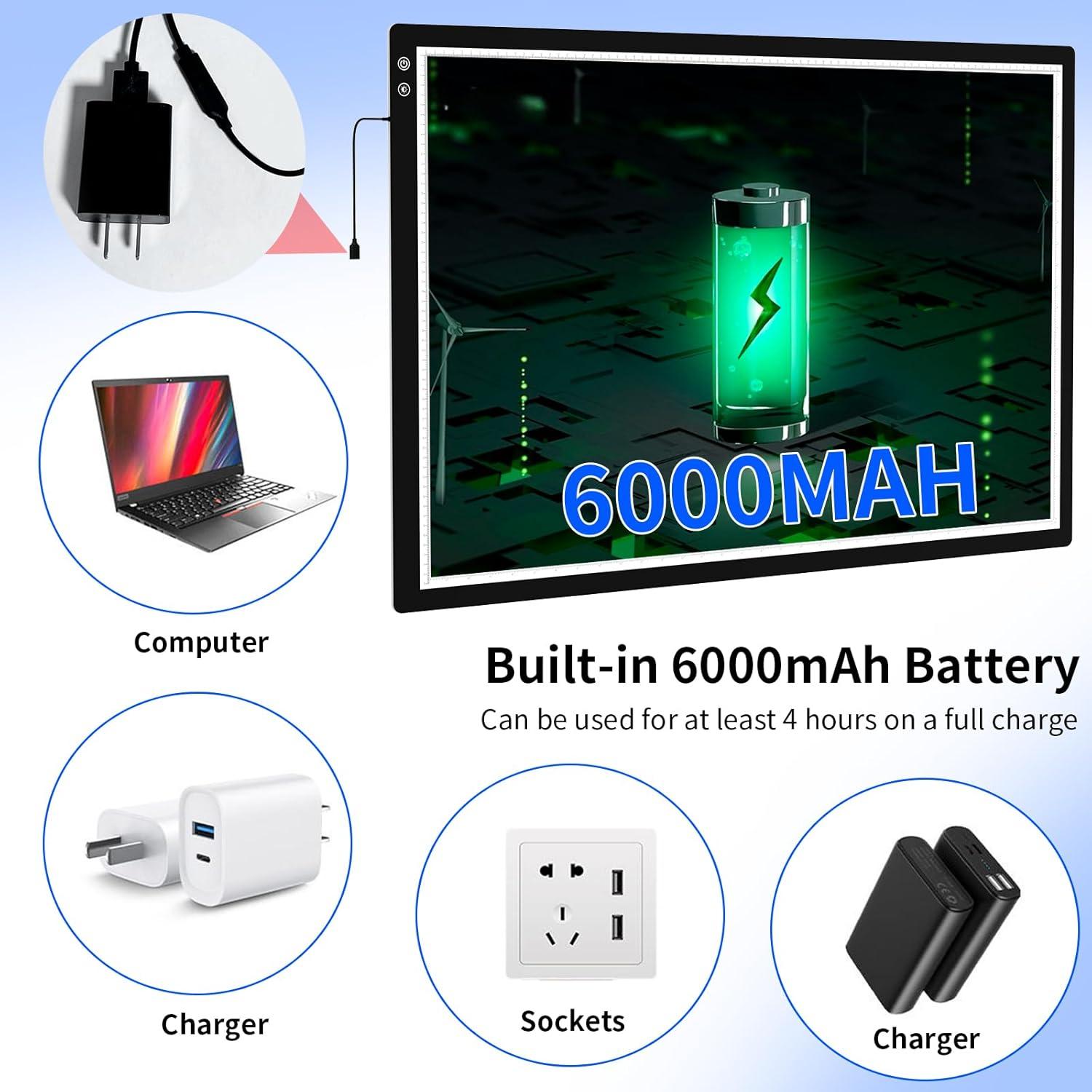 Mesa de Luz LED LUXJOYFUL A1 Recargable 6000mAh 90x60cm