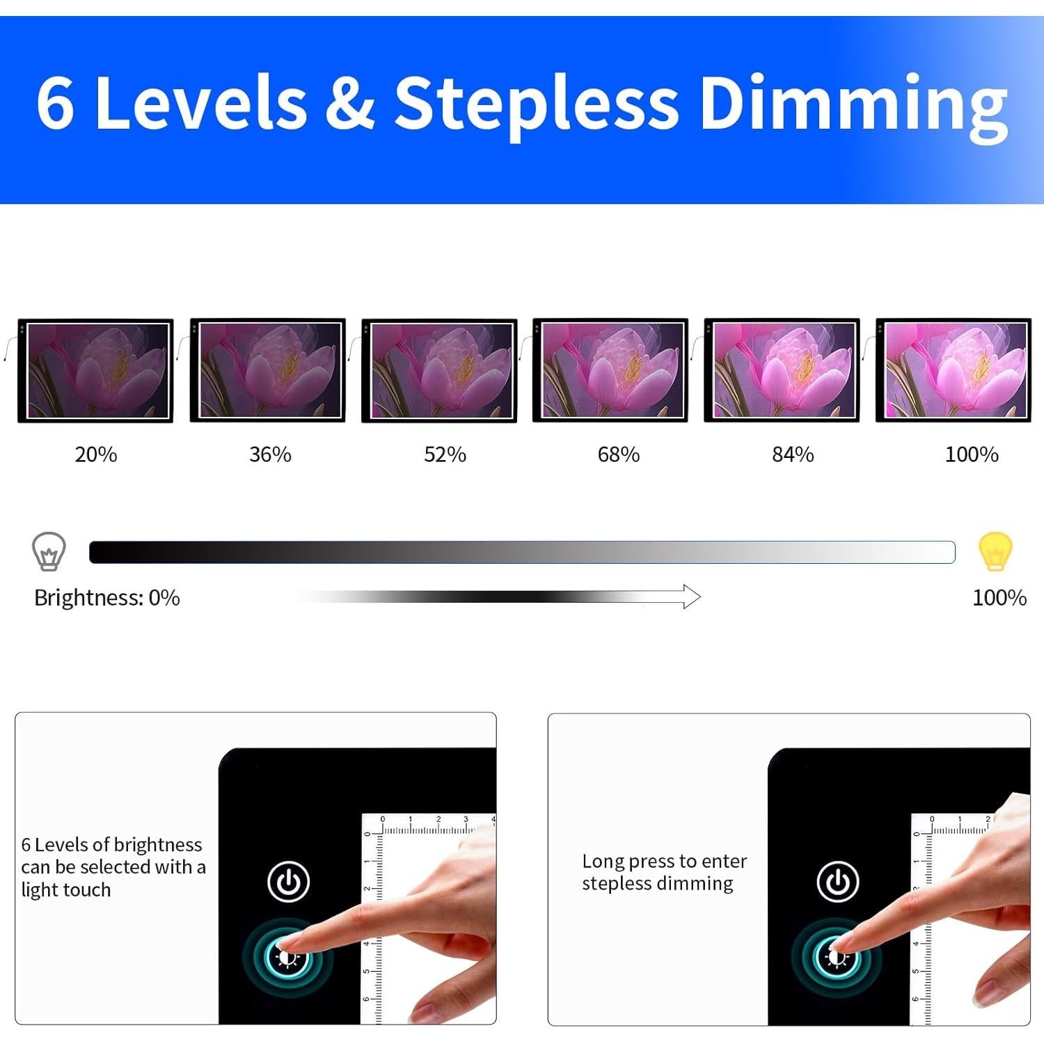 Mesa de Luz LED LUXJOYFUL A1 Recargable 6000mAh 90x60cm