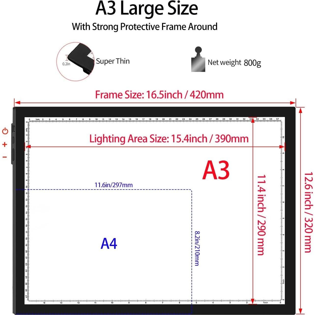 Pad de Luz A3 WELZK para Pintura de Diamantes con Soporte