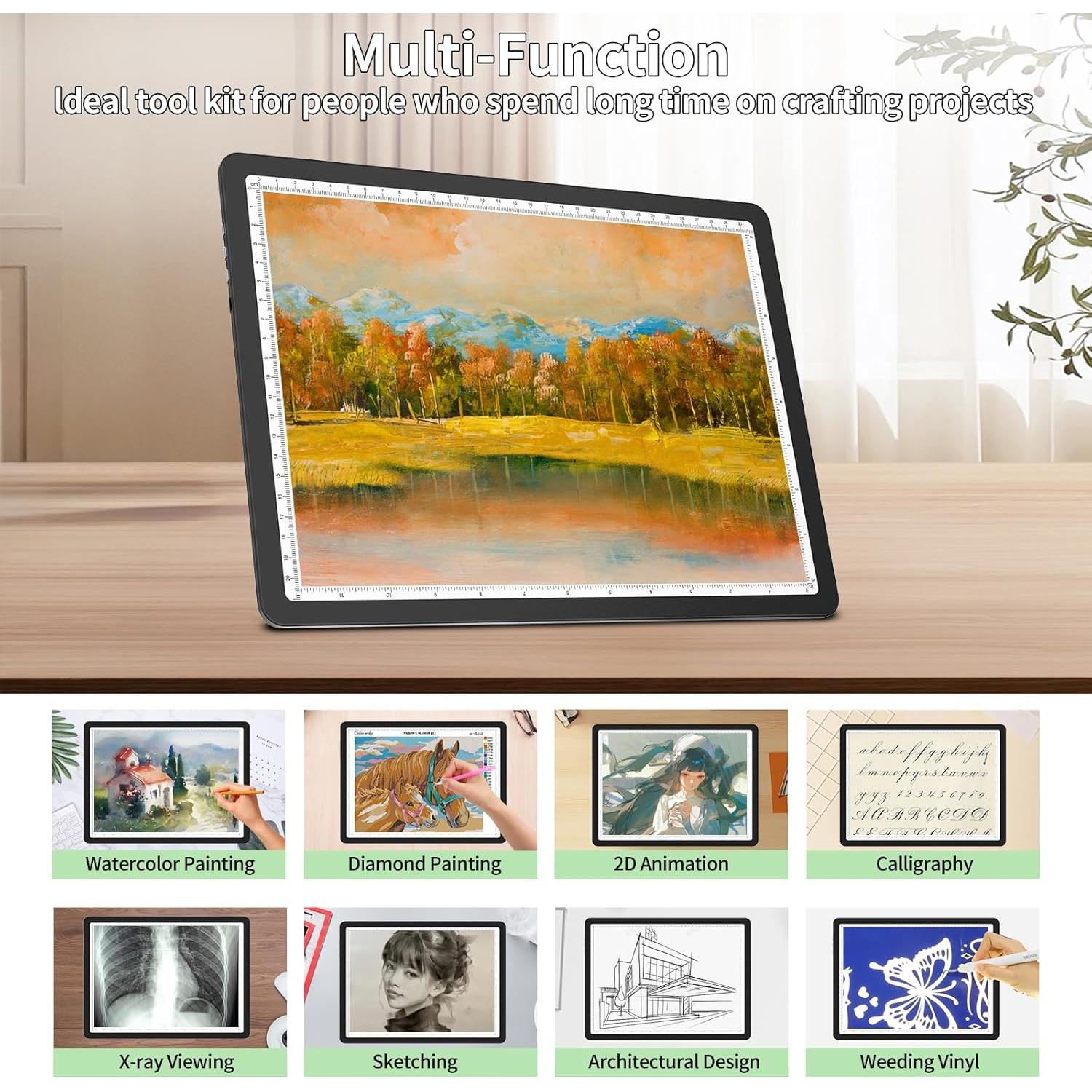 Tableta de Luz LED A4 Phylosal Recargable Magnética Negra