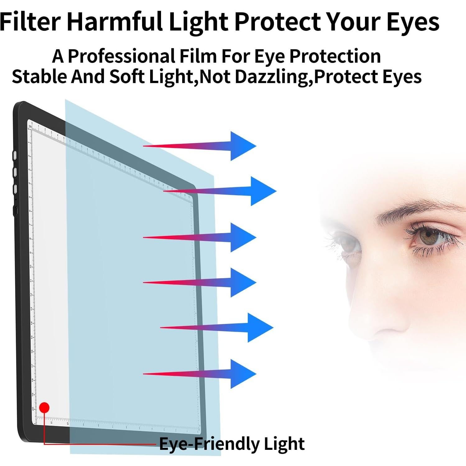 Tableta de Luz LED A4 Phylosal Recargable Magnética Negra