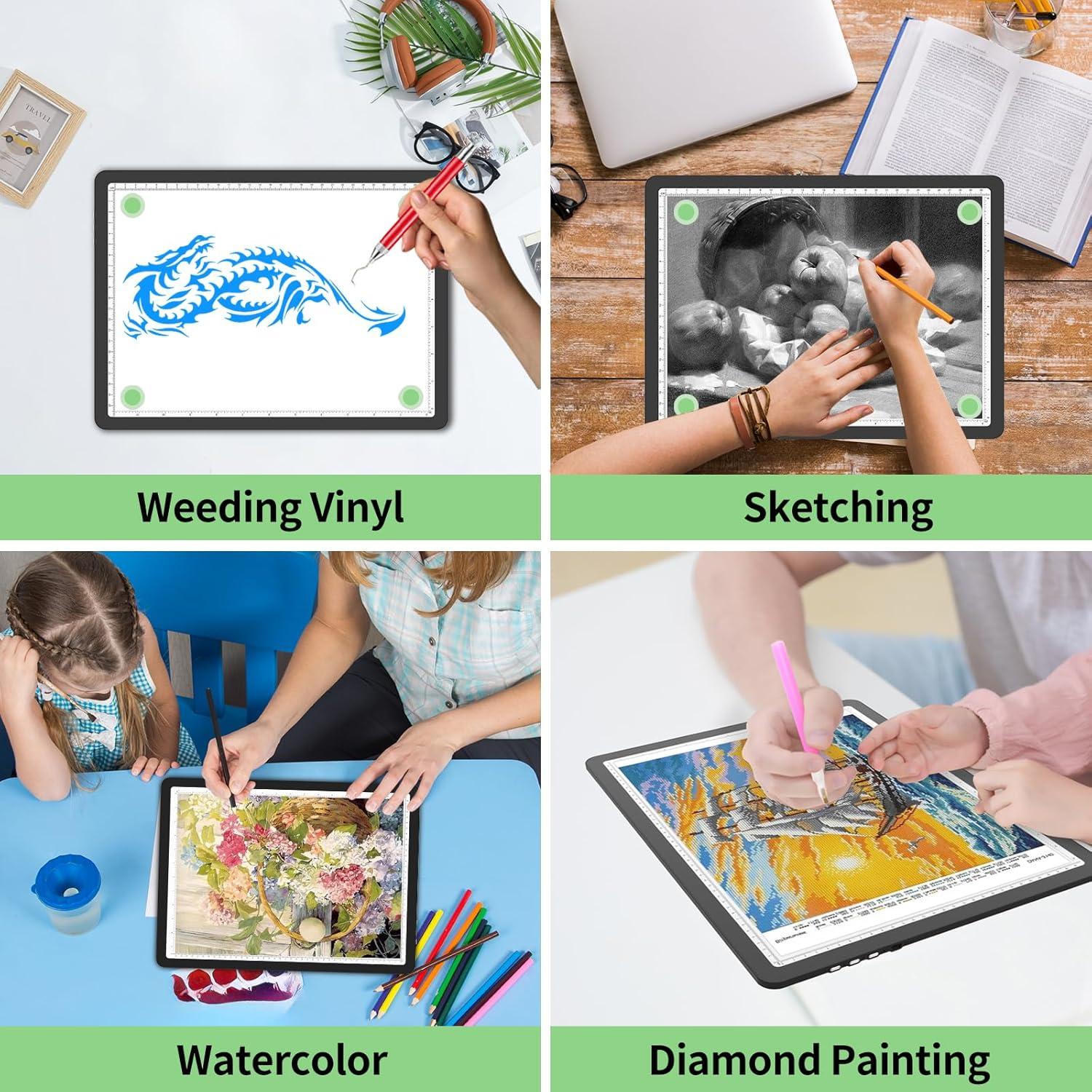 Tableta de Luz LED A4 Phylosal Recargable Magnética Negra