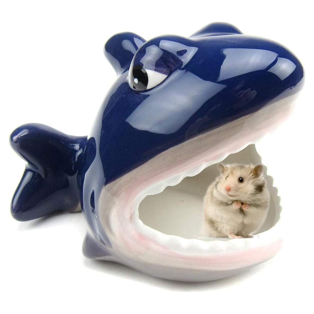 Casa de Hámster Cerámica Tiburón 13.3x10 cm Refugio Nido