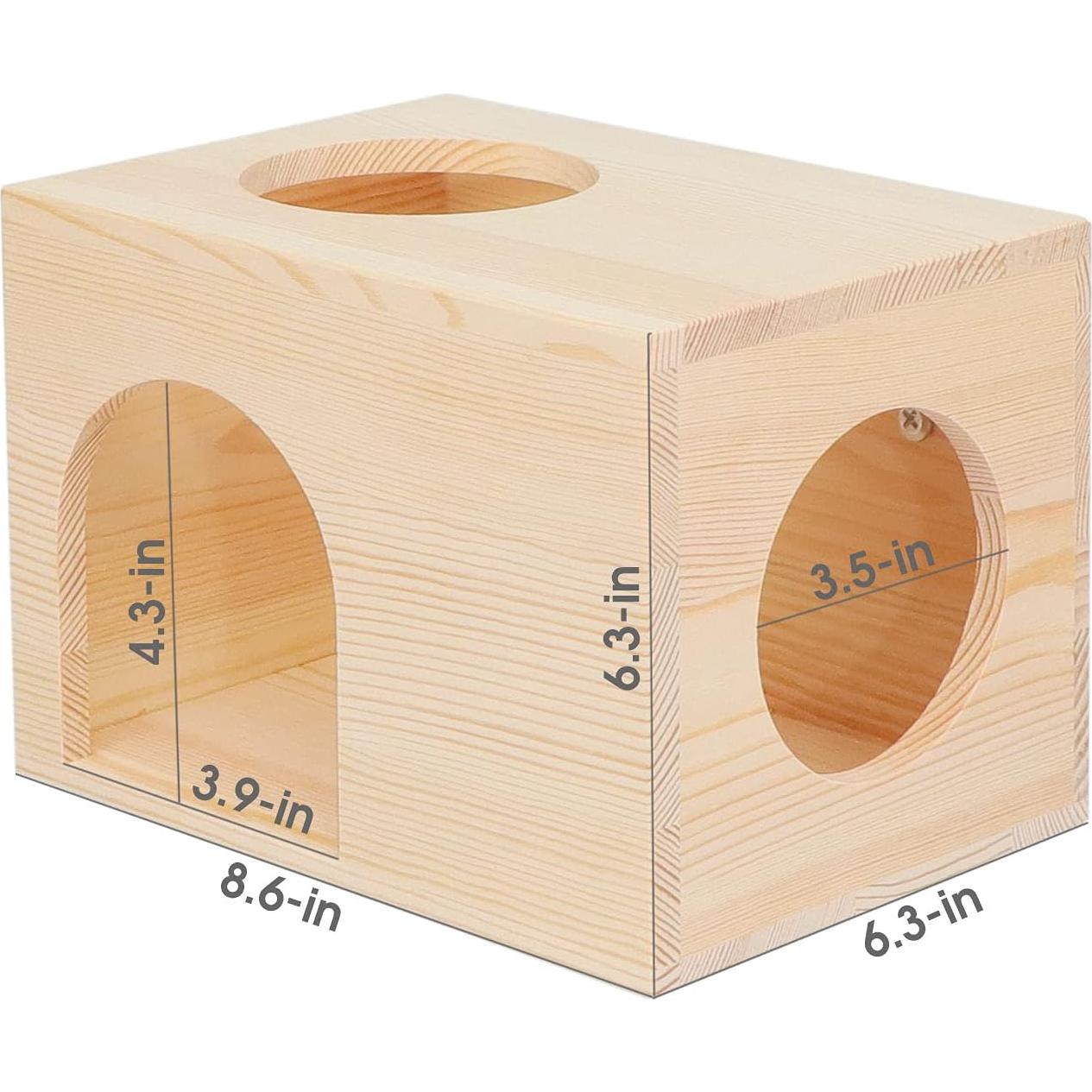 Refugio de Madera Natural para Chinchillas Megawa 22x16x16cm