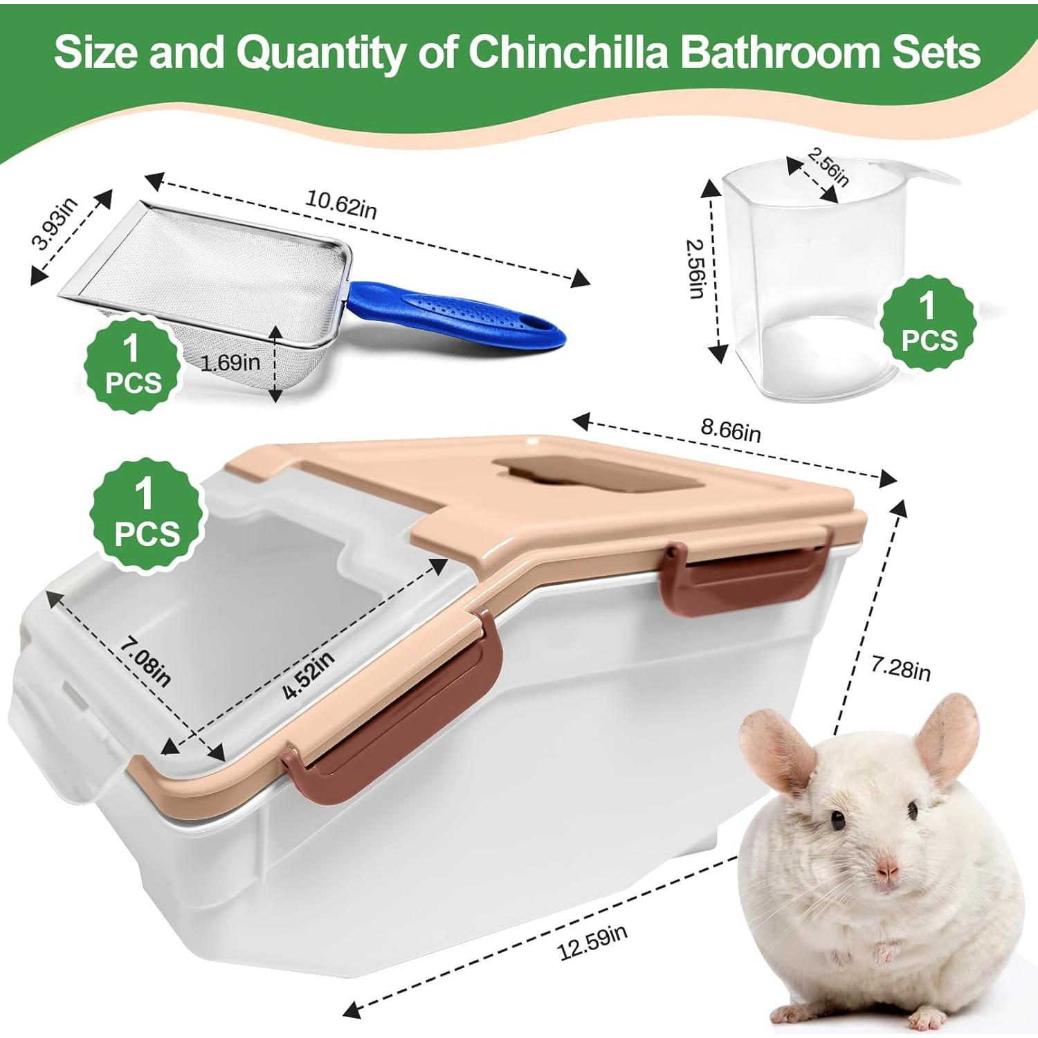 Kit de Baño de Arena para Chinchillas Arfubye Rosa 35.4x23.1cm