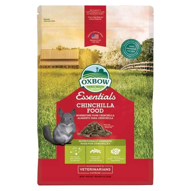 Alimento para Chinchillas Oxbow Essentials 1.36 kg - Alto en Fibra