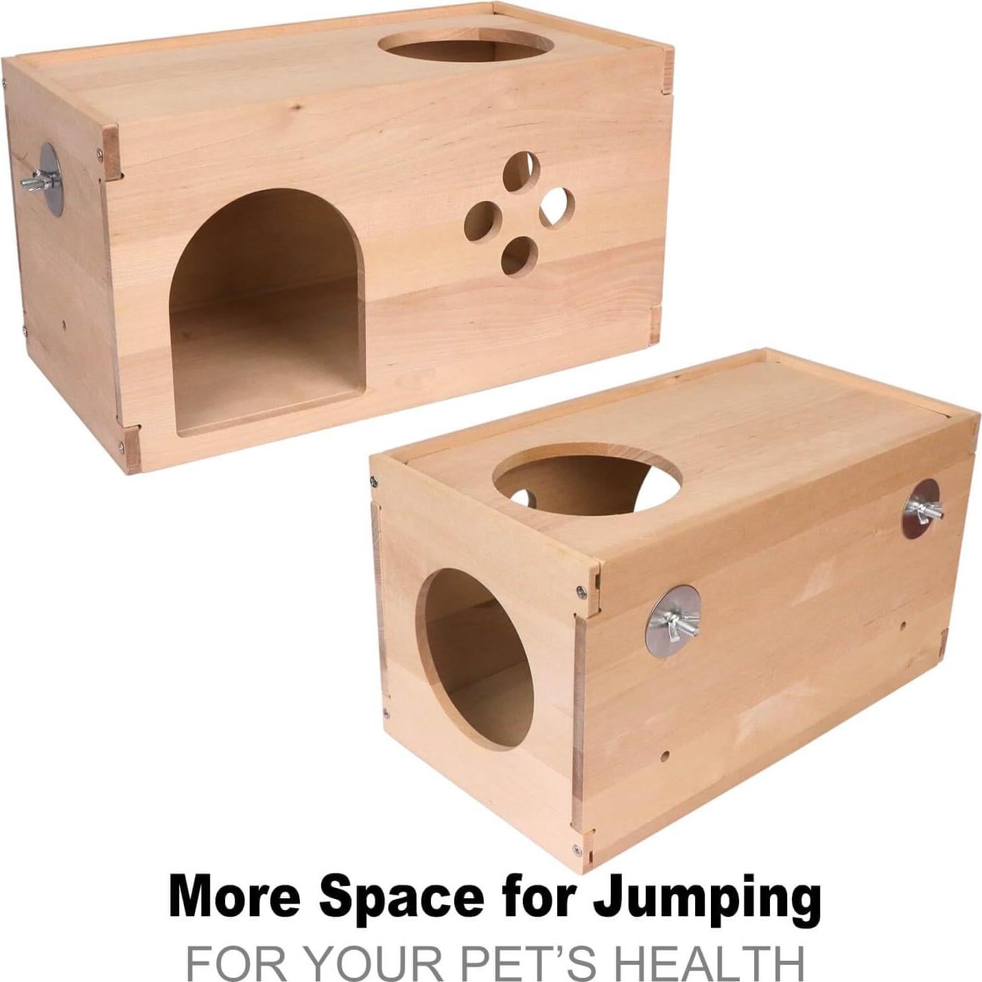 Casa de Madera YKD para Chinchilla Extra Grande - Refugio Ventilado