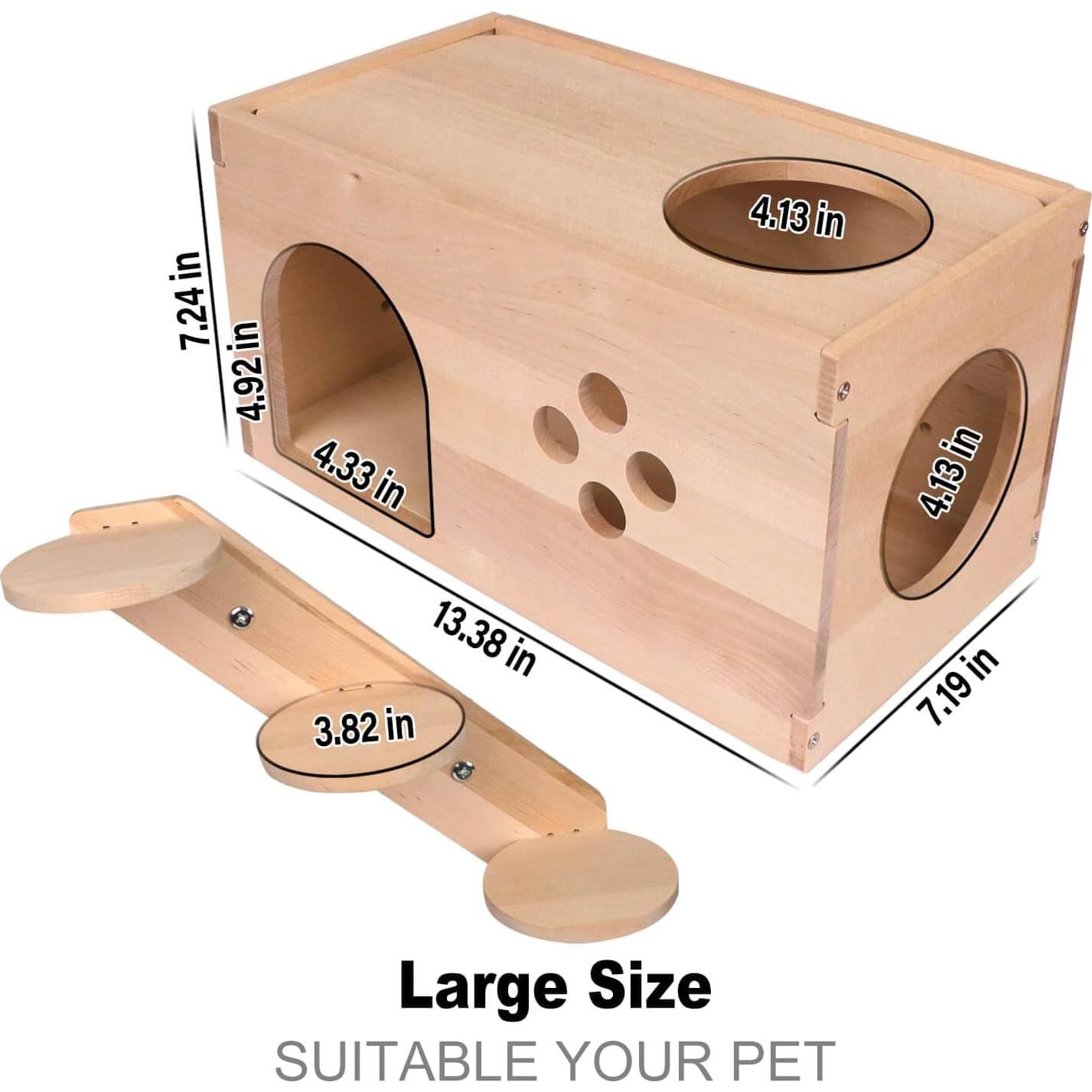 Casa de Madera YKD para Chinchilla Extra Grande - Refugio Ventilado