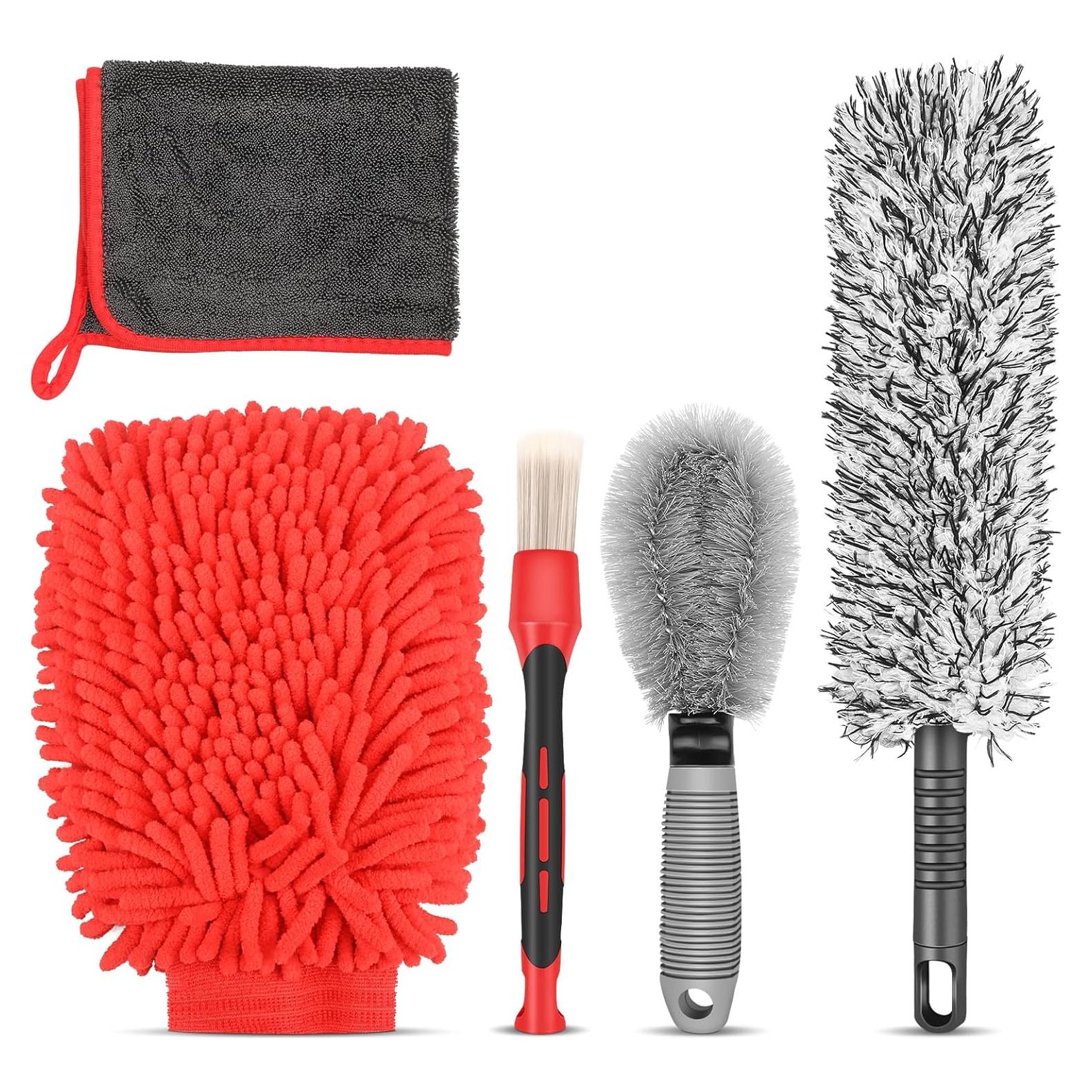 Juego de Cepillos de Detalle Preciva 5PCS para Coche