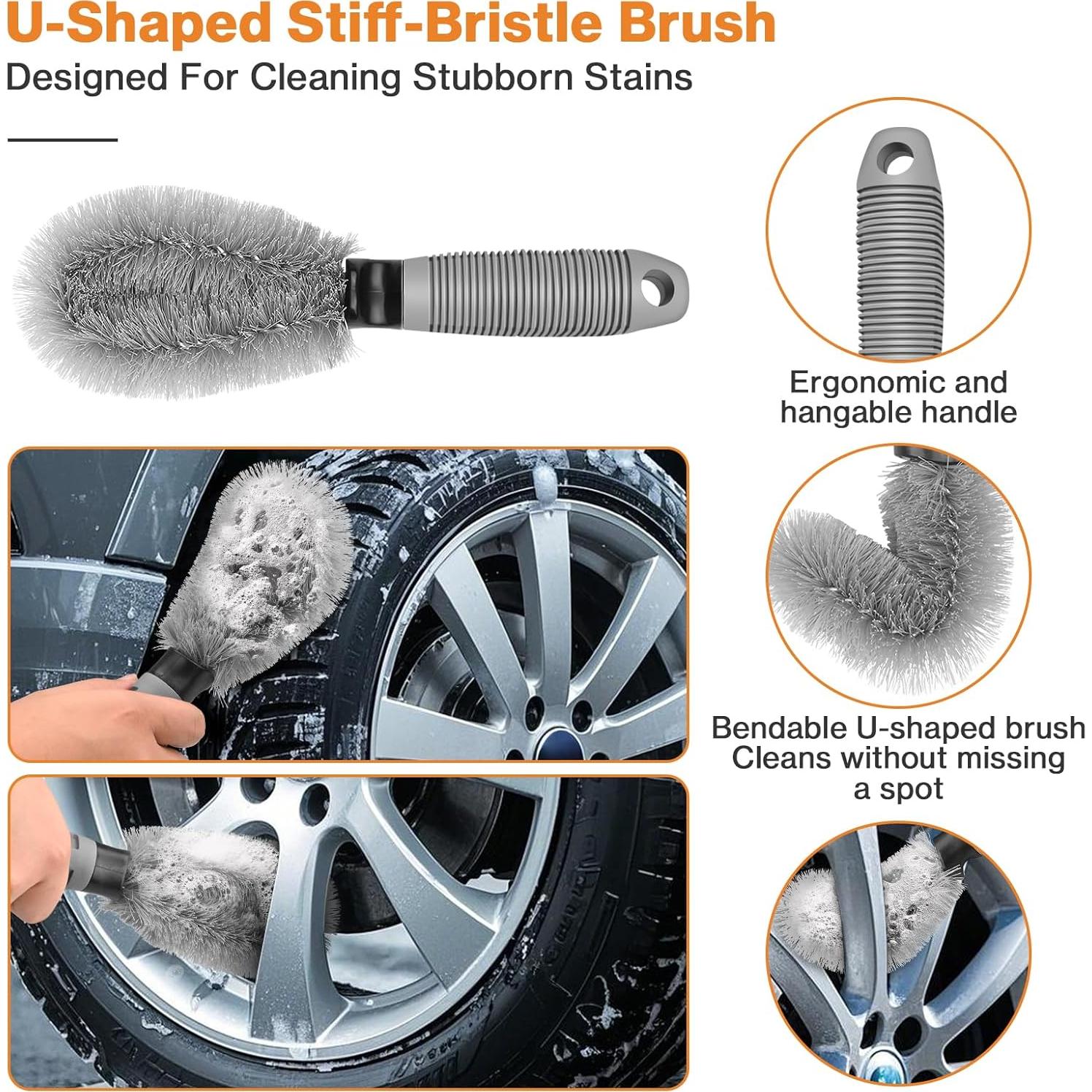 Juego de Cepillos de Detalle Preciva 5PCS para Coche