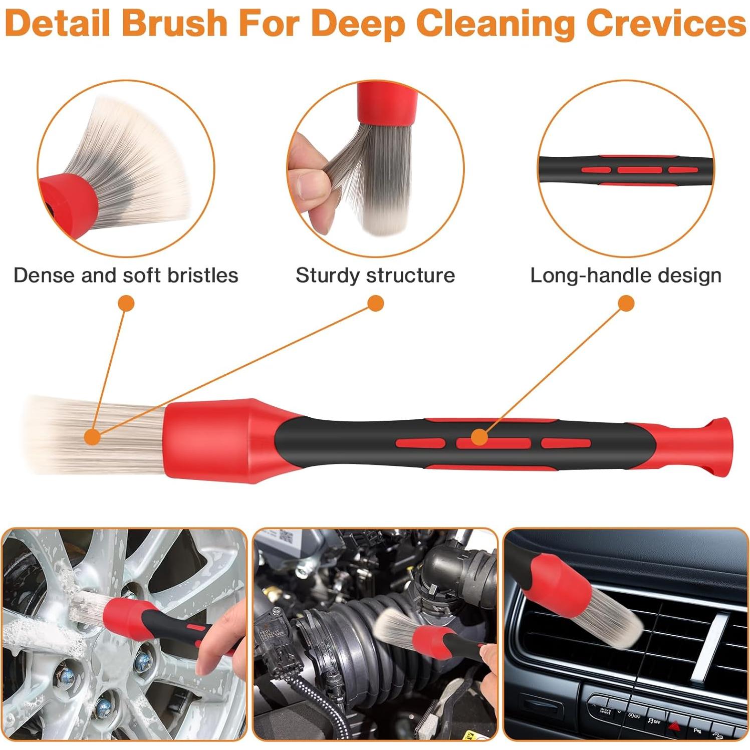 Juego de Cepillos de Detalle Preciva 5PCS para Coche