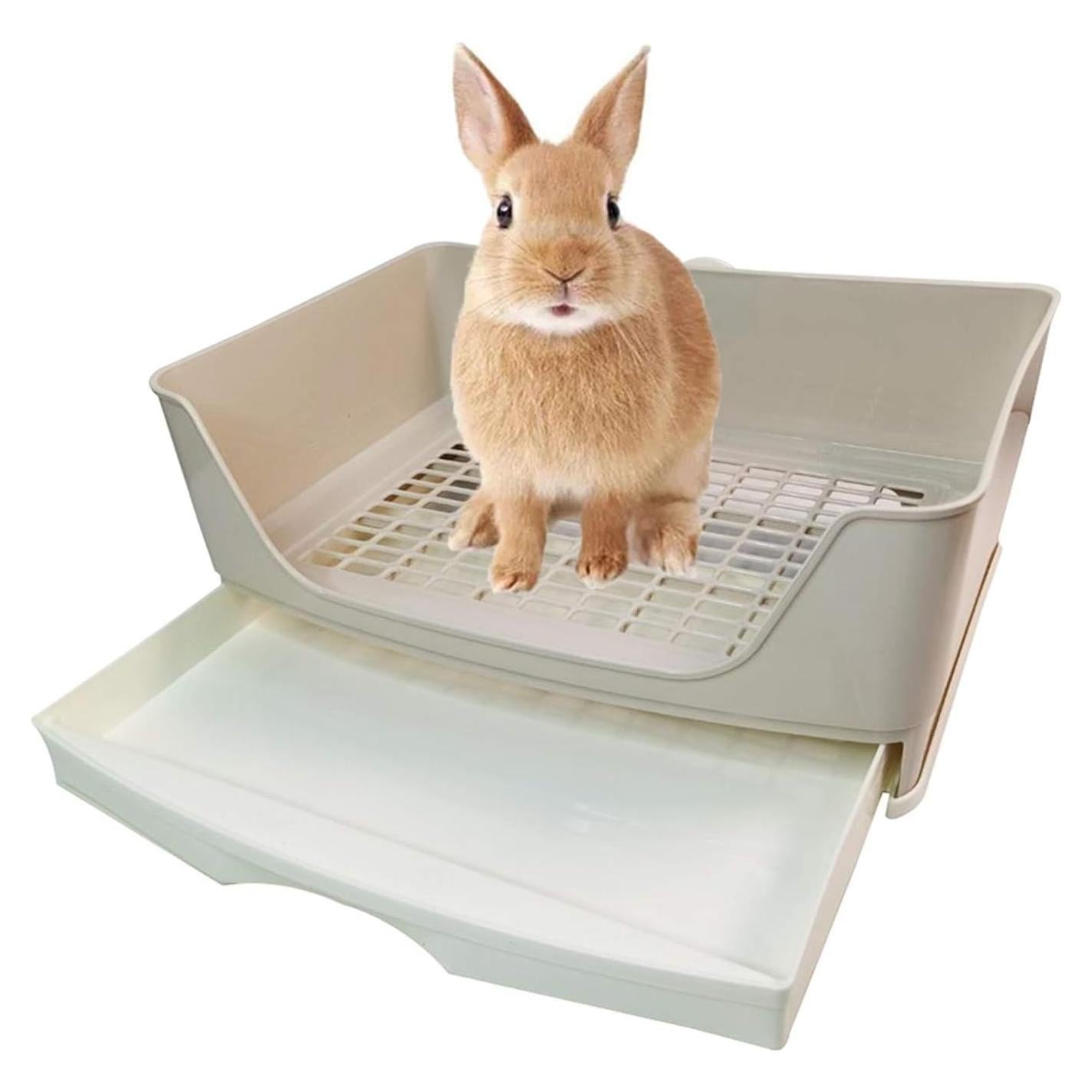 Caja de Arena Grande para Conejos Kathson 40.6x30 cm Marrón