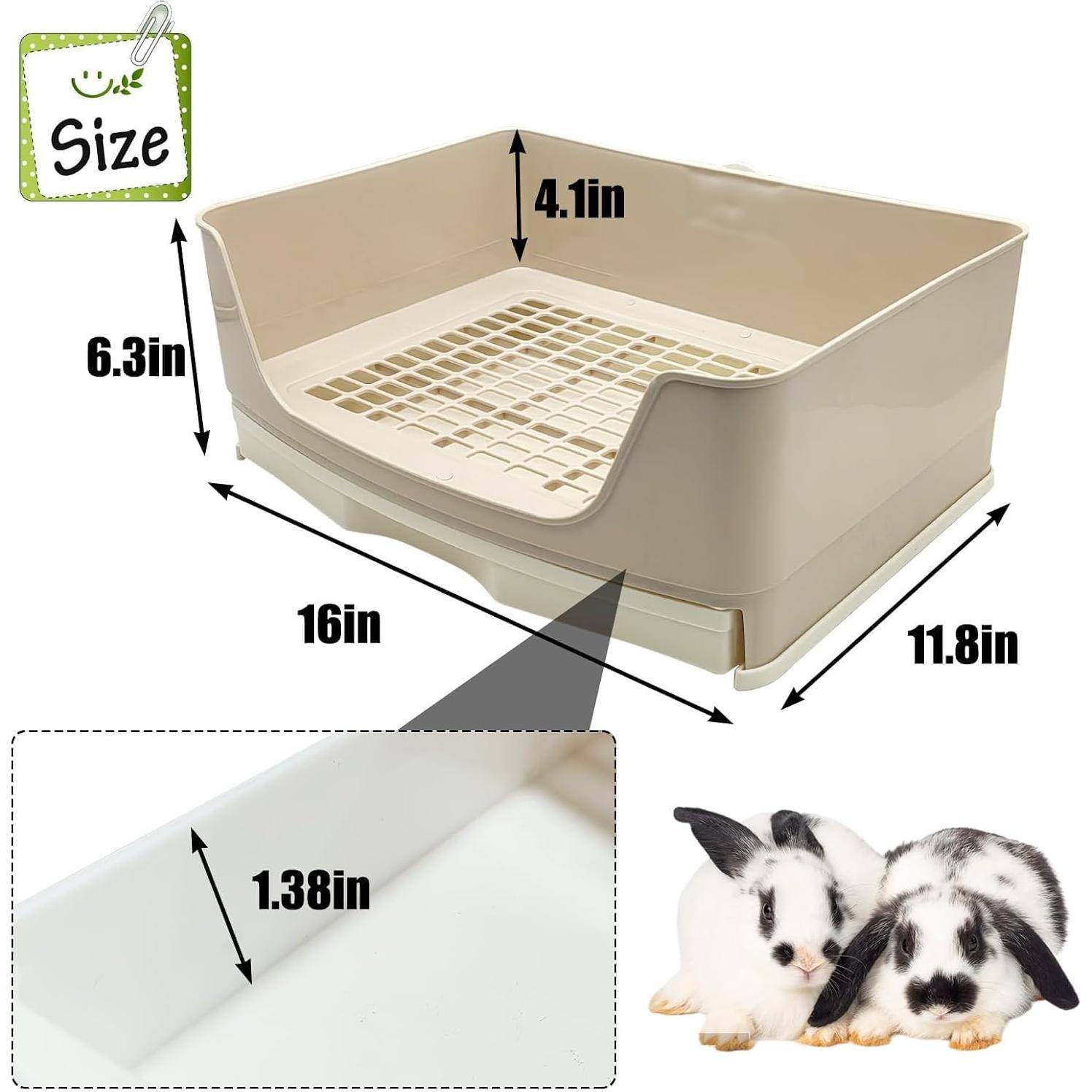 Caja de Arena Grande para Conejos Kathson 40.6x30 cm Marrón