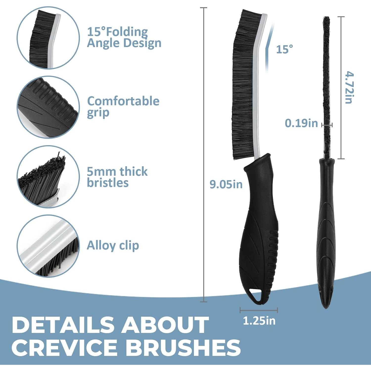 Juego de 3 Cepillos de Limpieza TQRR - Cerdas Suaves y Duras