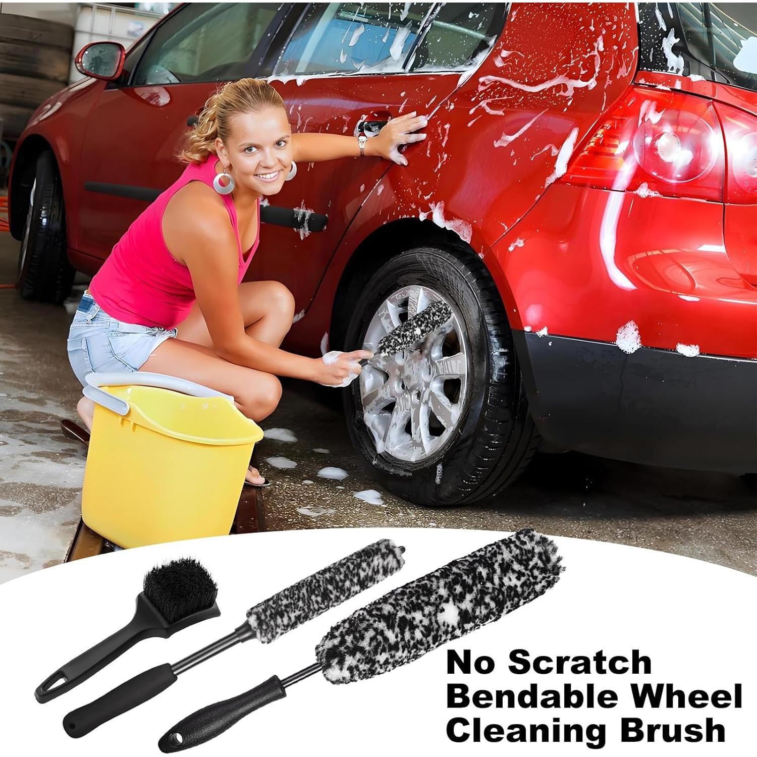 Kit de Cepillos de Rueda Taisouw - 3 Piezas Microfibra Suave