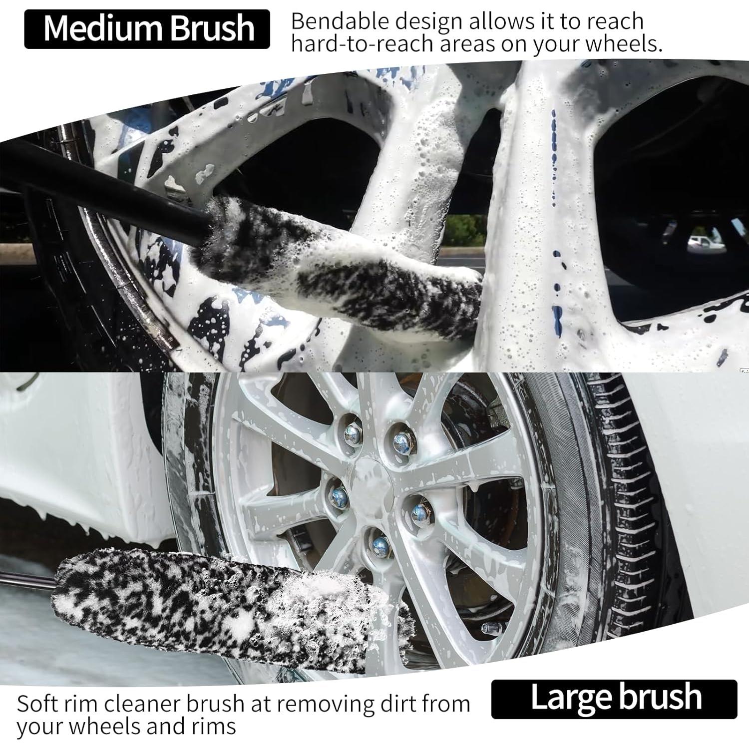 Kit de Cepillos de Rueda Taisouw - 3 Piezas Microfibra Suave