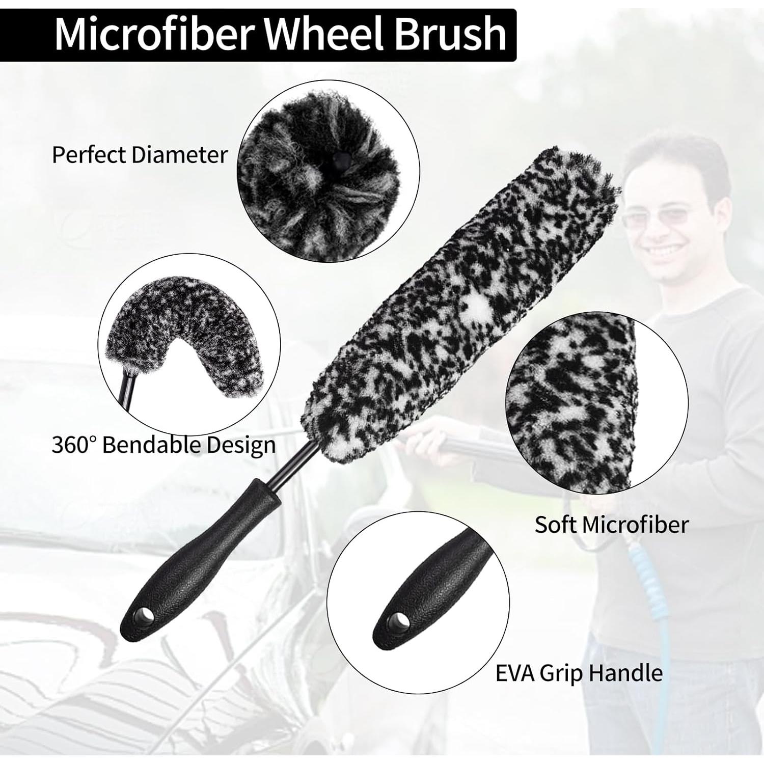 Kit de Cepillos de Rueda Taisouw - 3 Piezas Microfibra Suave