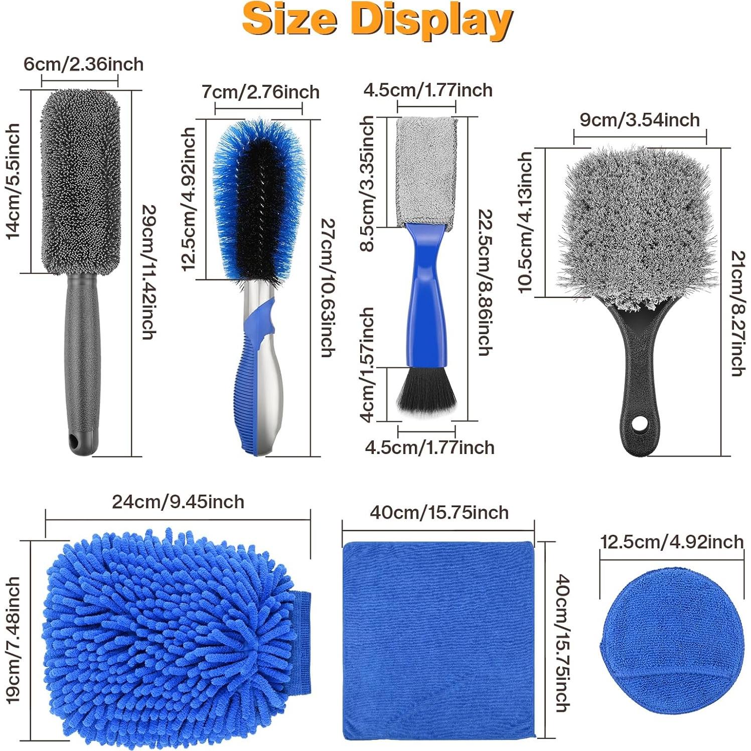 Kit de limpieza de ruedas Preciva 9PCS - Cepillos y guantes