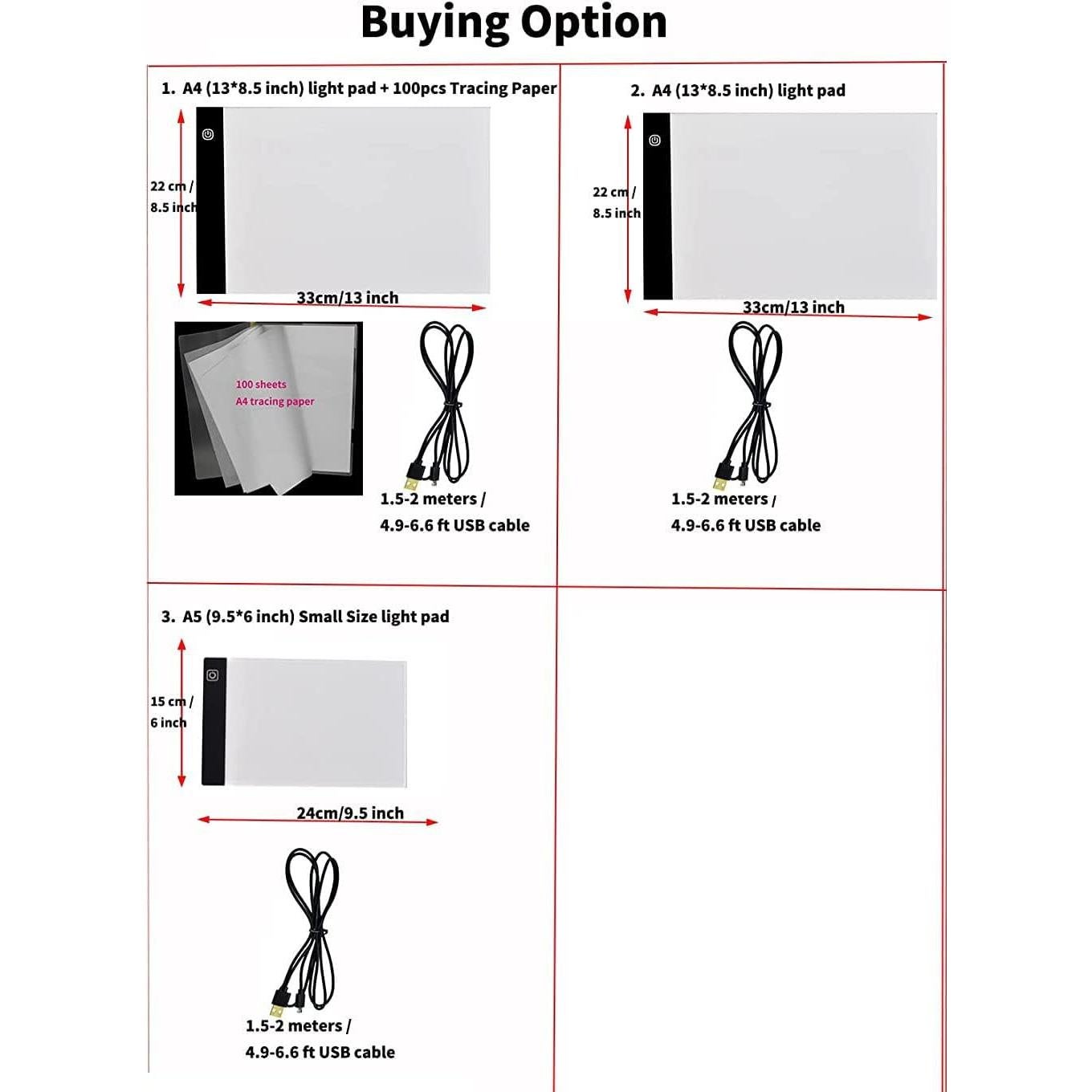 Caja de Luz A4 Genérico LED para Trazar y Dibujar 33x22cm