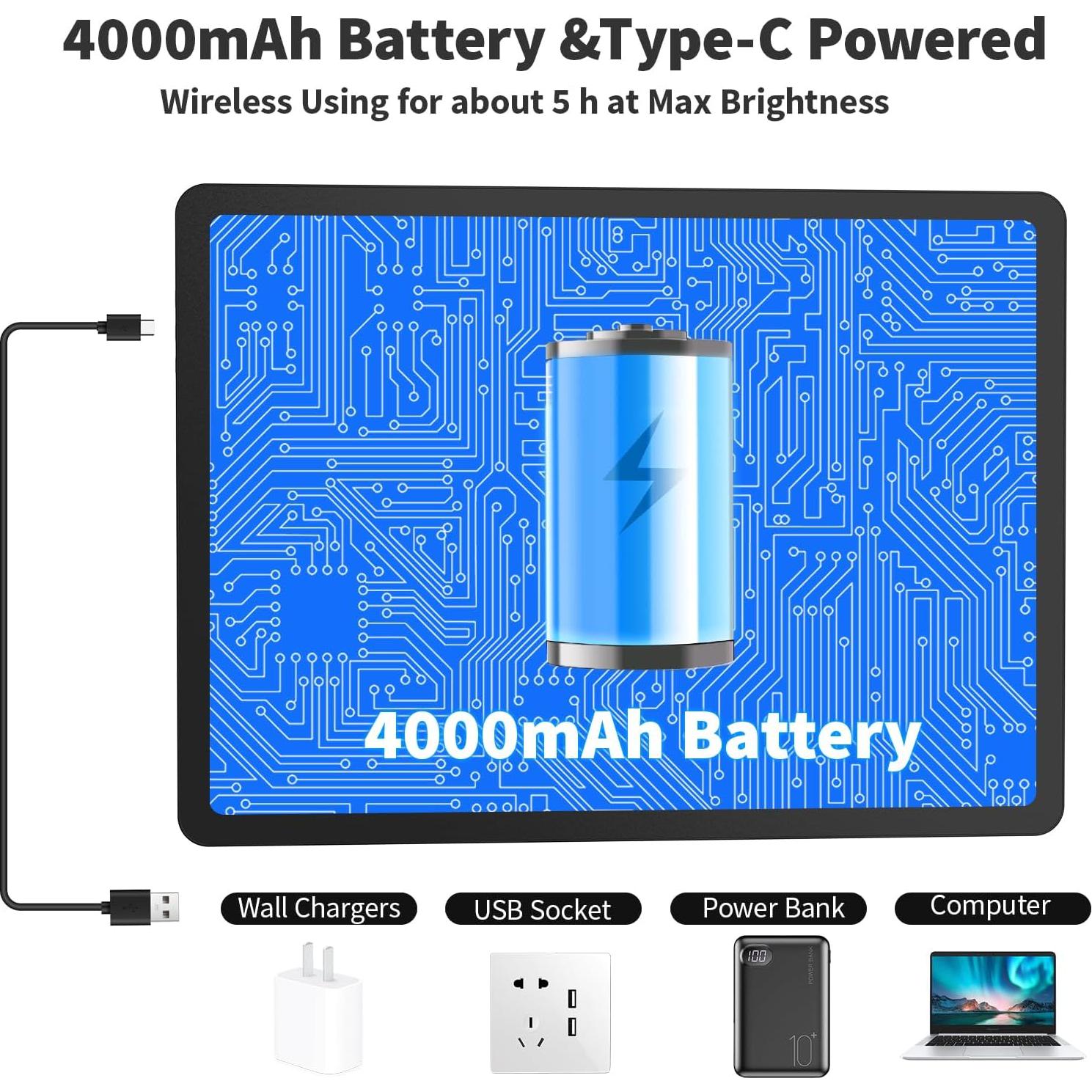 Tableta de Luz LED Elice A4 Recargable Magnética - Negra