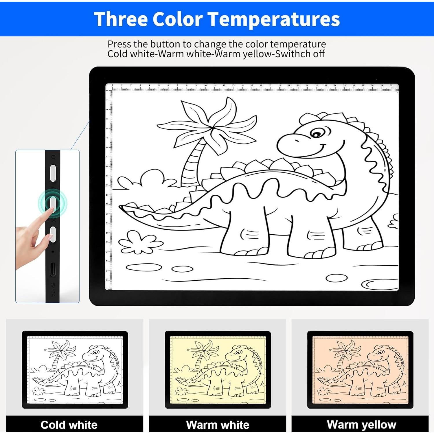 Tableta de Luz LED Elice A4 Recargable Magnética - Negra