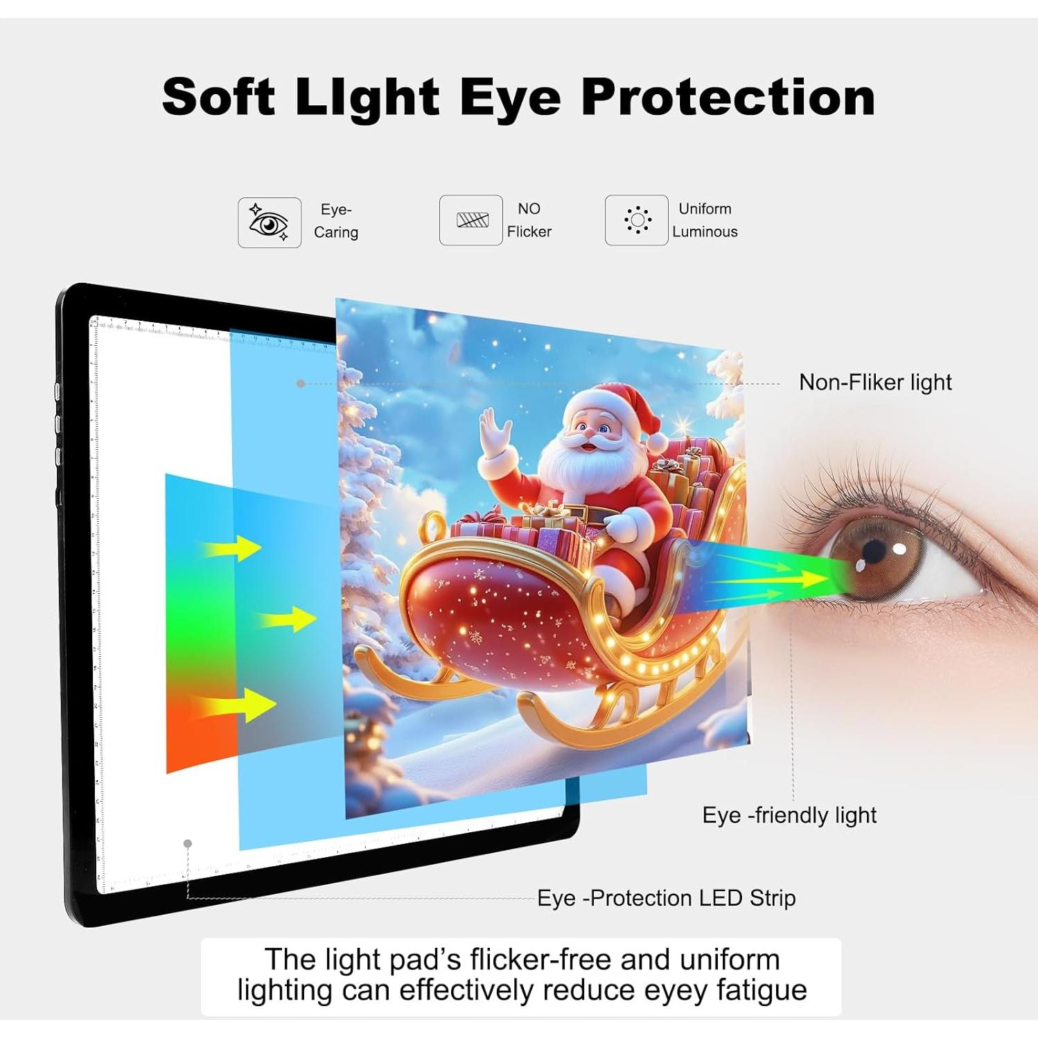 Tableta de Luz LED Elice A4 Recargable Magnética - Negra