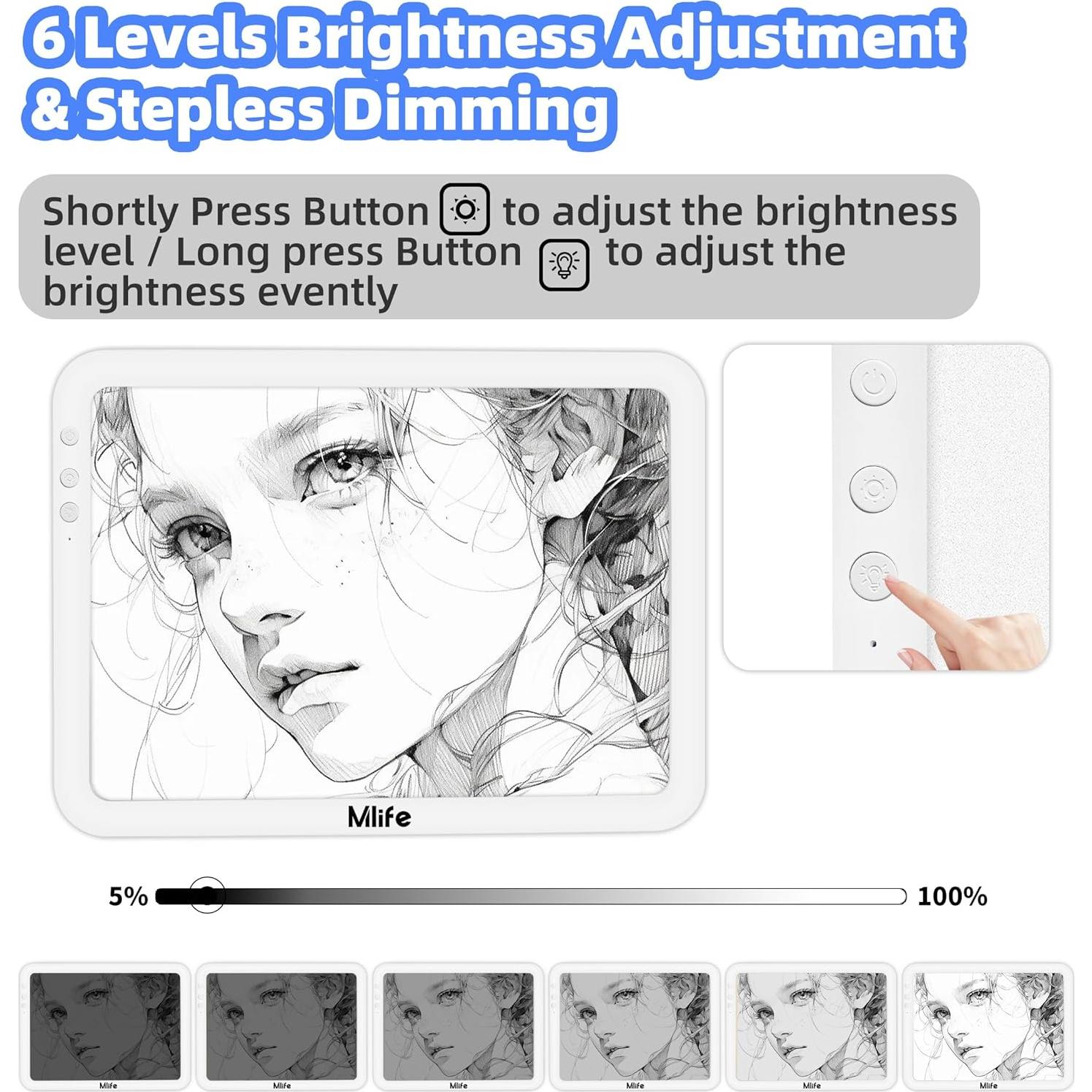 Tableta de Luz Mlife A4 Recargable Verde Claro 8860 Lux