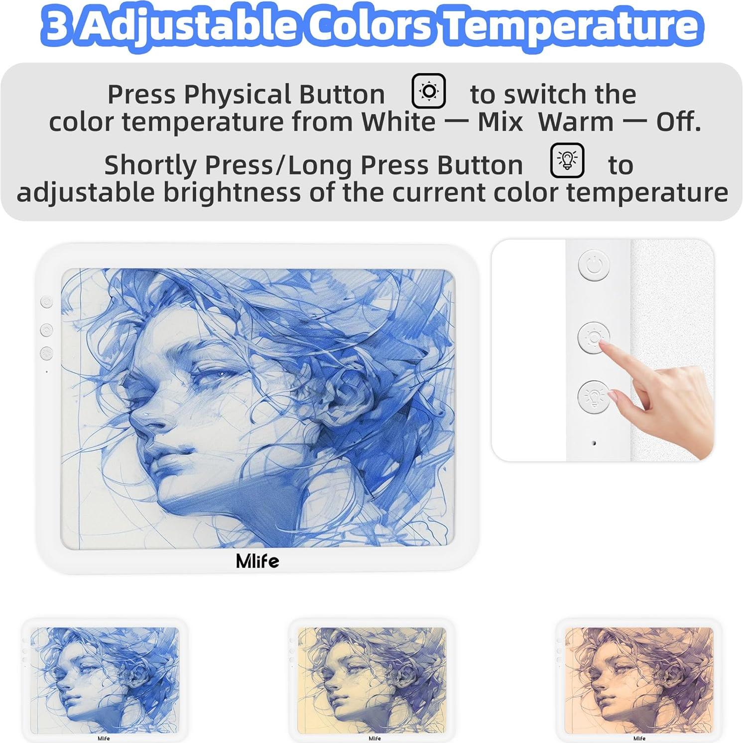 Tableta de Luz Mlife A4 Recargable Verde Claro 8860 Lux