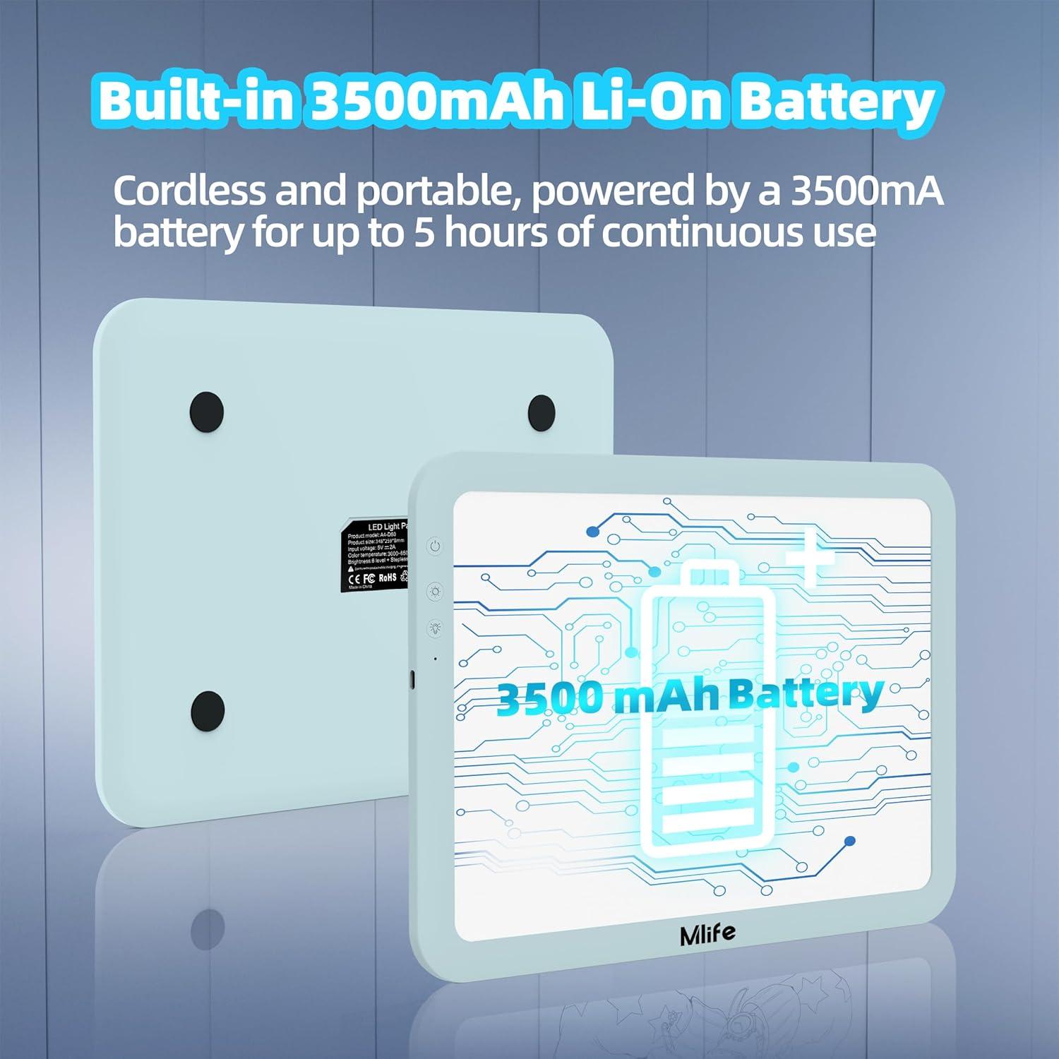 Tableta de Luz Mlife A4 Recargable Verde Claro 8860 Lux