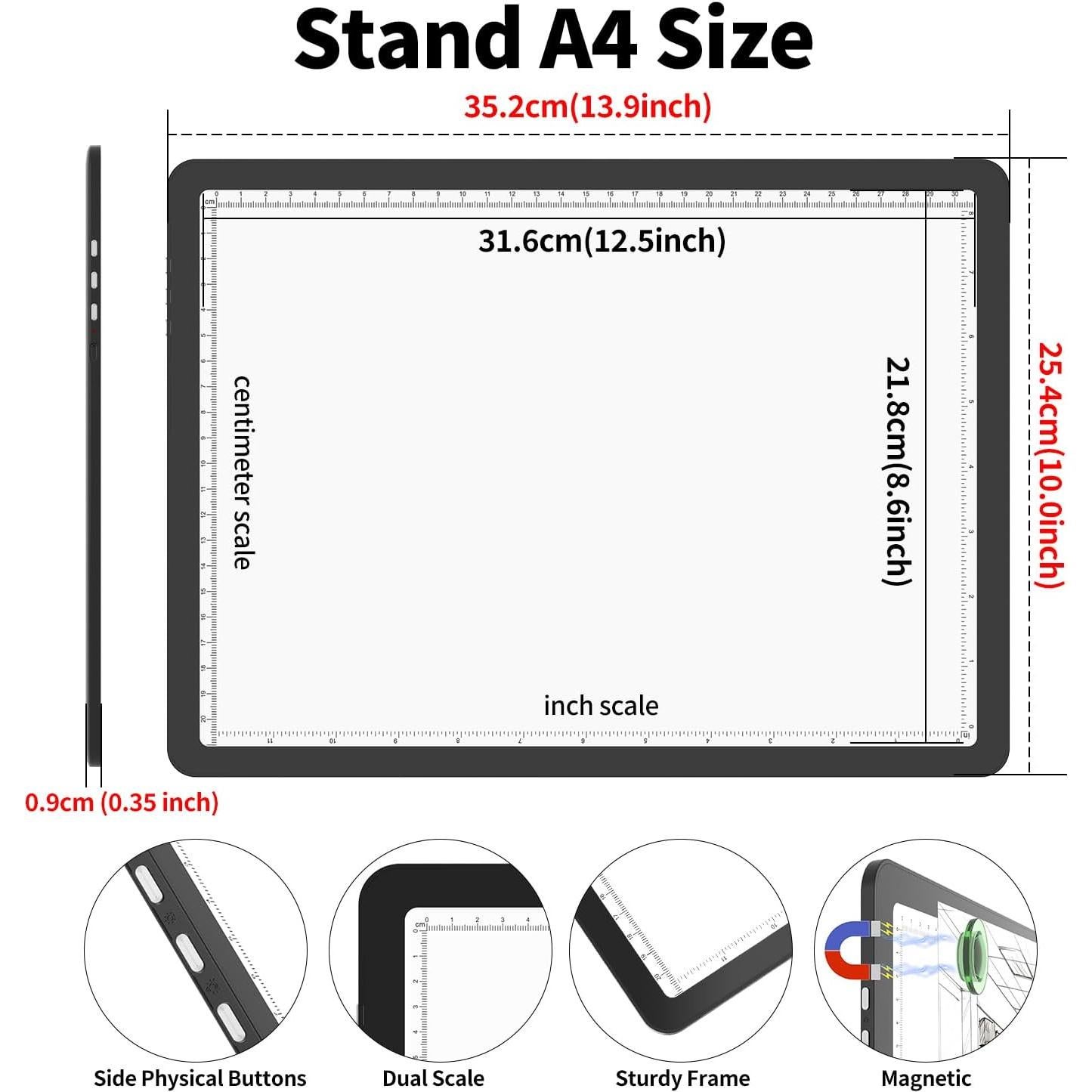 Mesa de Luz A4 TSOCOS 11000 Lux con 3 Colores y 6 Brillos