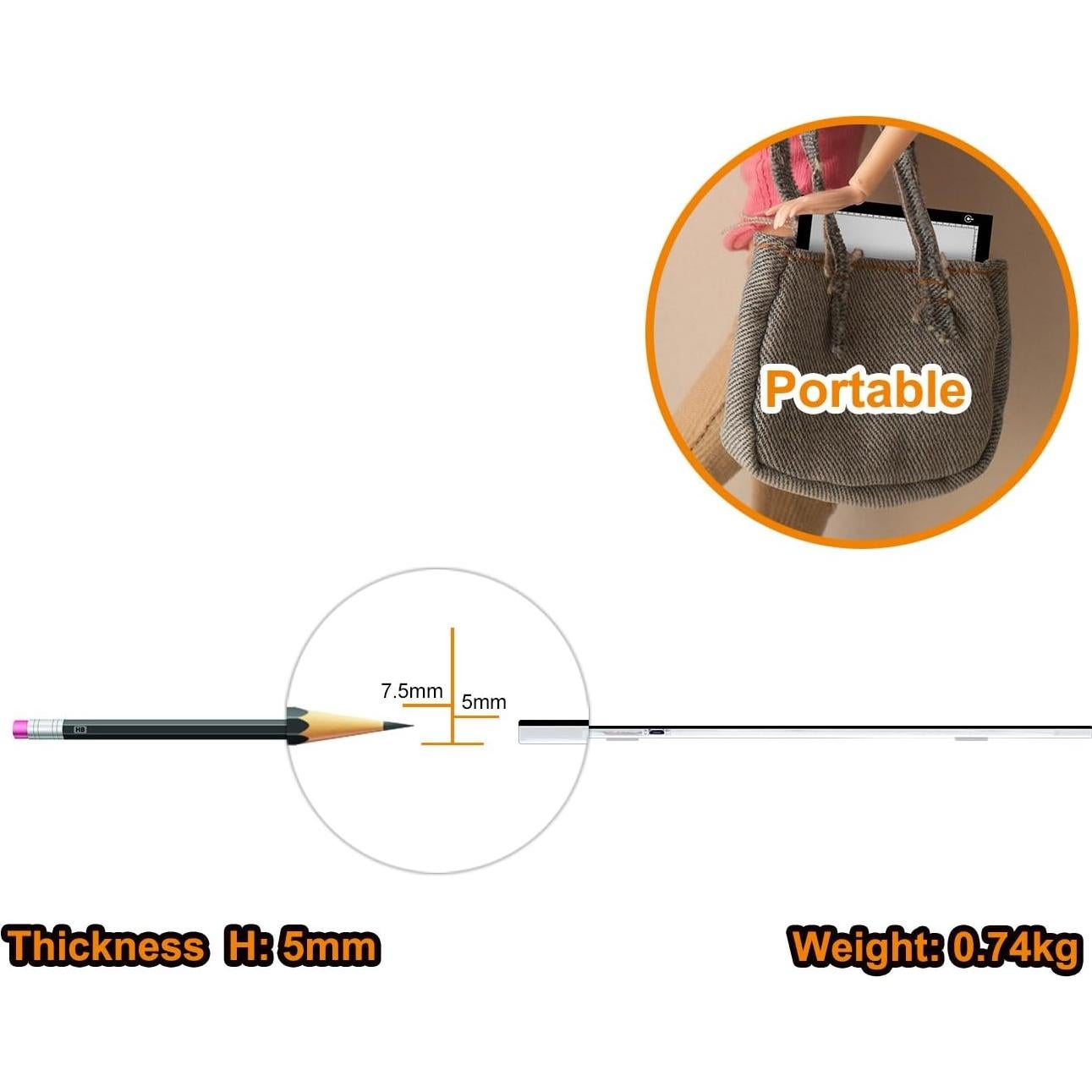 Caja de Luz LED GAOMON GB4 5mm Ultradelgada USB 398x300mm