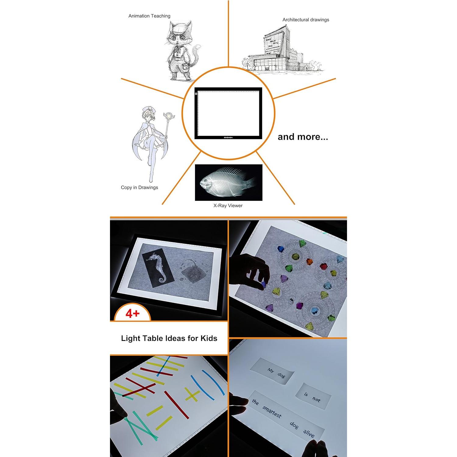 Caja de Luz LED GAOMON GB4 5mm Ultradelgada USB 398x300mm