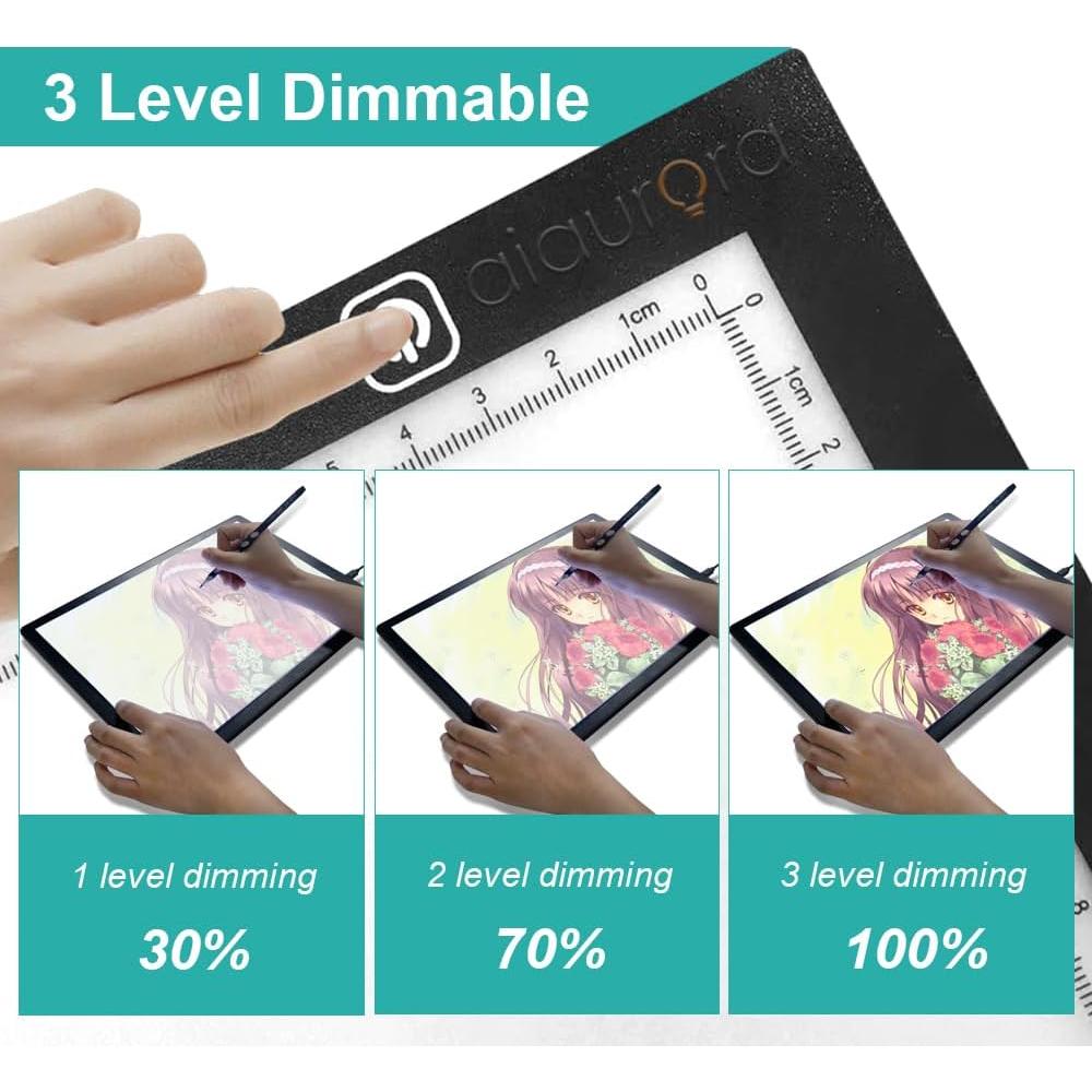 Tablero de Luz LED AIAURORA A4 Ultra Delgado USB Ajustable