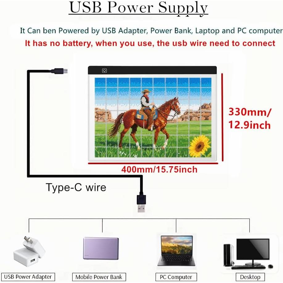 Pad de Luz LED A3 YUZAMOOR - Brillo Ajustable para Dibujo