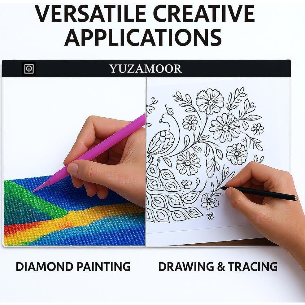 Pad de Luz LED A3 YUZAMOOR - Brillo Ajustable para Dibujo