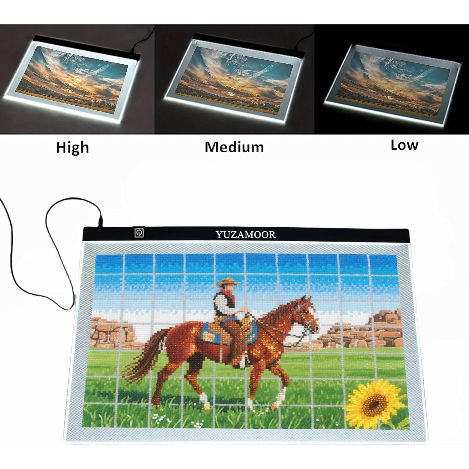 Pad de Luz LED A3 YUZAMOOR - Brillo Ajustable para Dibujo