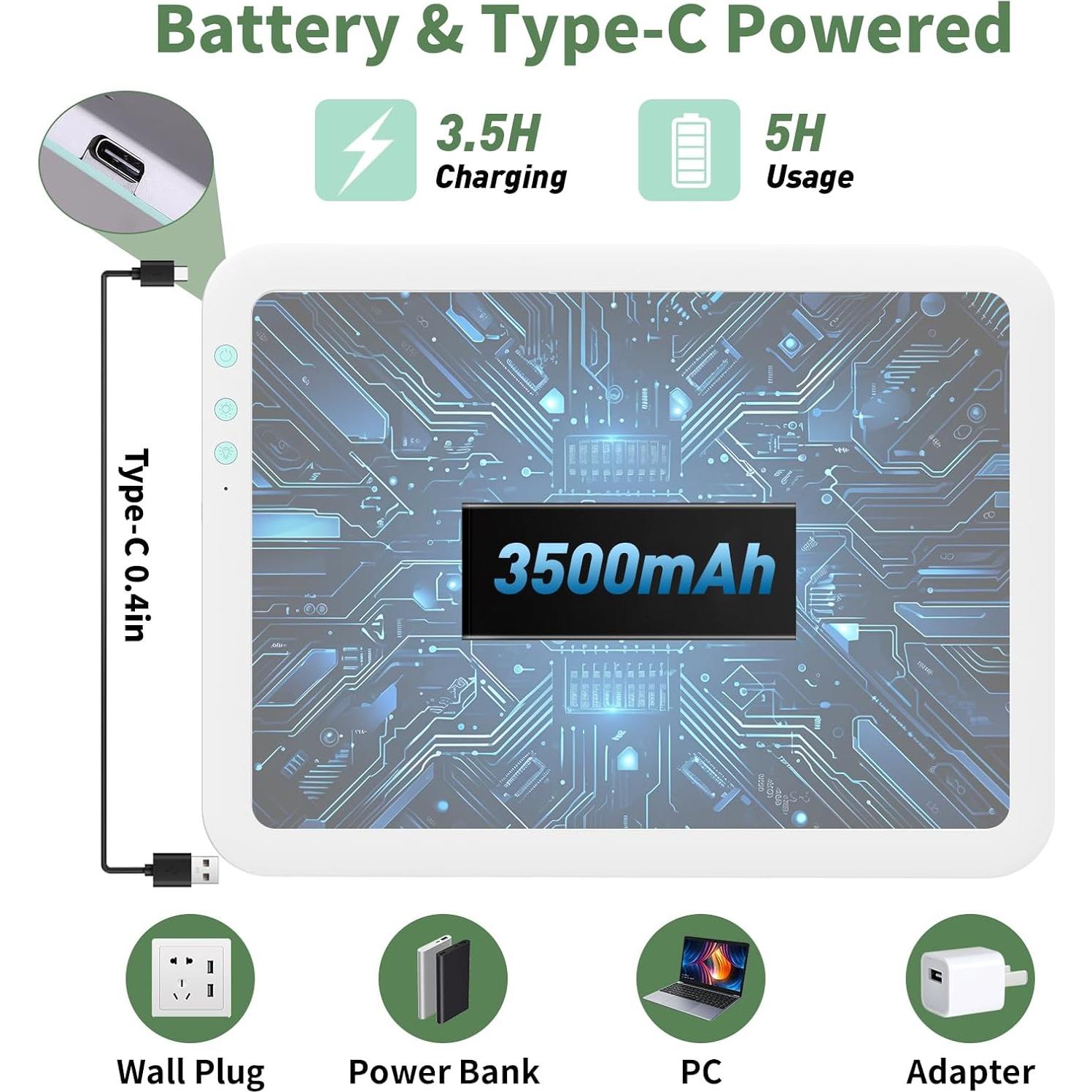 Tableta de Luz Recargable A4 HIUKCOLED con Brillo Ajustable