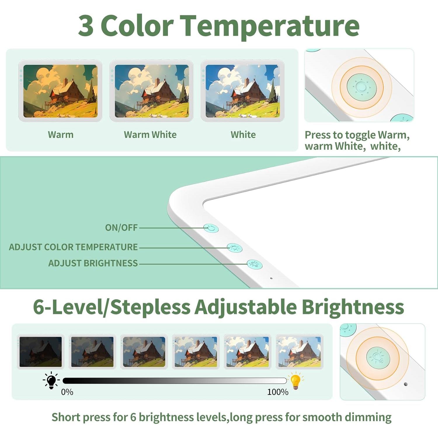 Tableta de Luz Recargable A4 HIUKCOLED con Brillo Ajustable