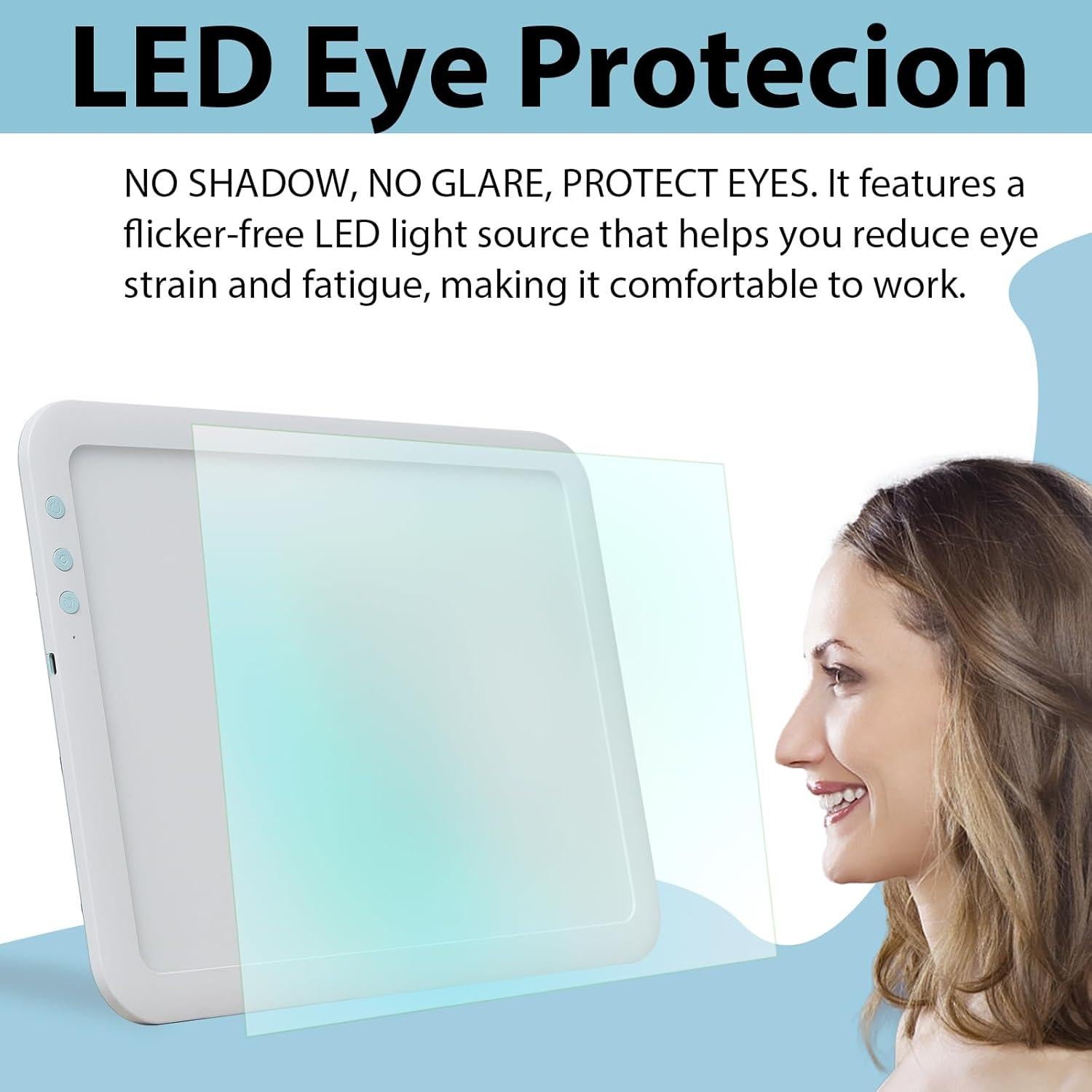 Tableta de Luz Recargable A4 HIUKCOLED con Brillo Ajustable