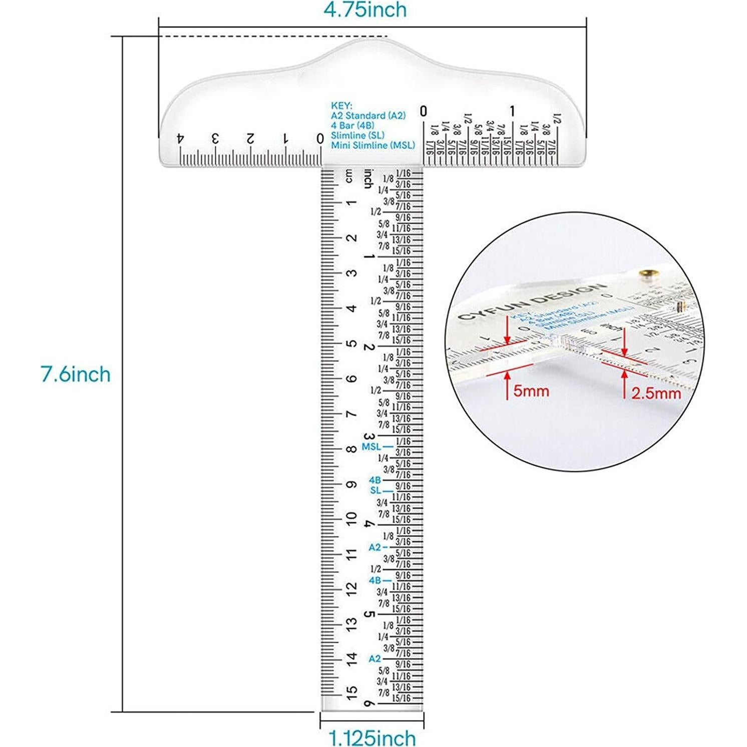 Regla T Acrílica Transparente 15.24 cm Htppzjr - Dibujo y Manualidades