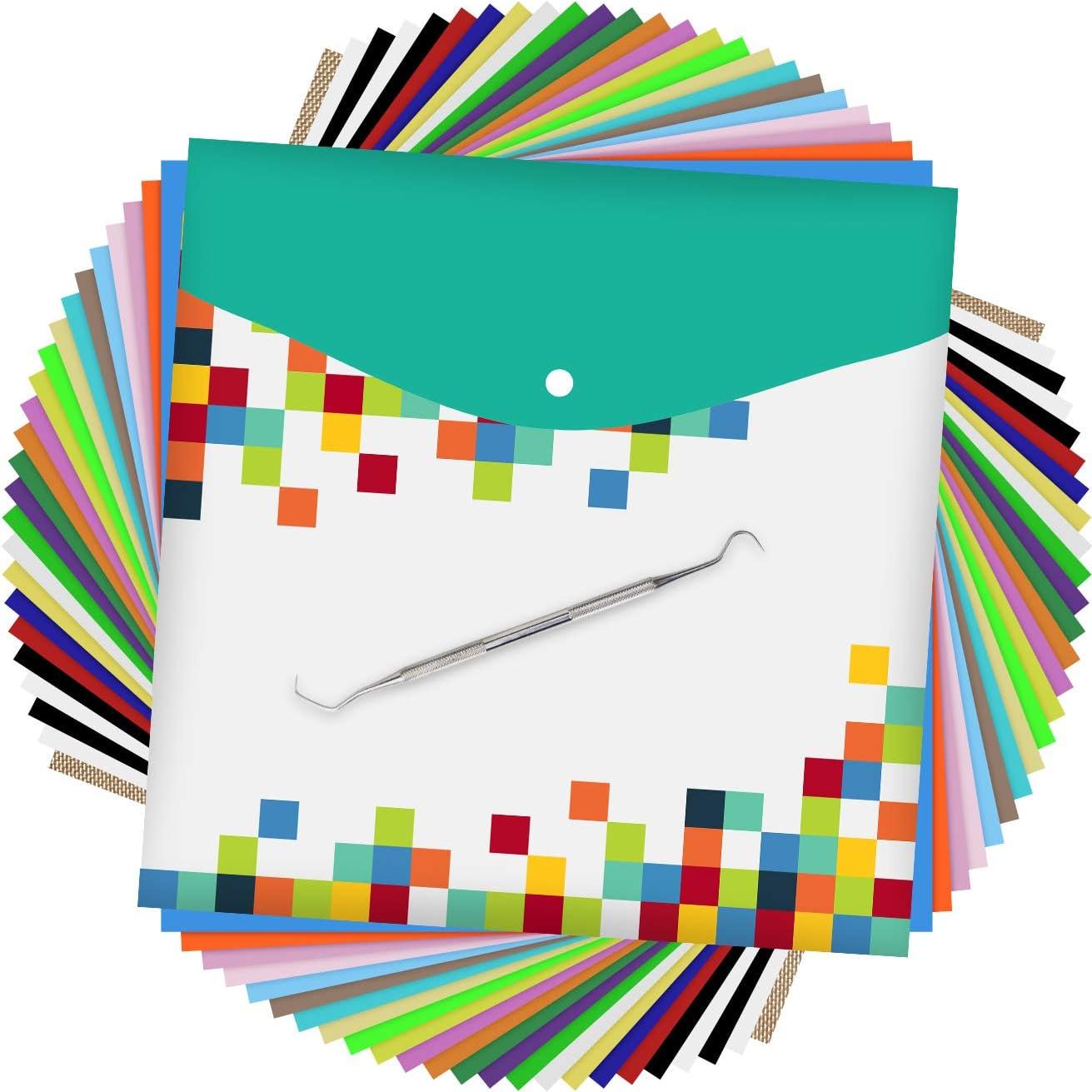 Paquete de 24 Vinilos de Transferencia de Calor HTVRONT 30x30 cm