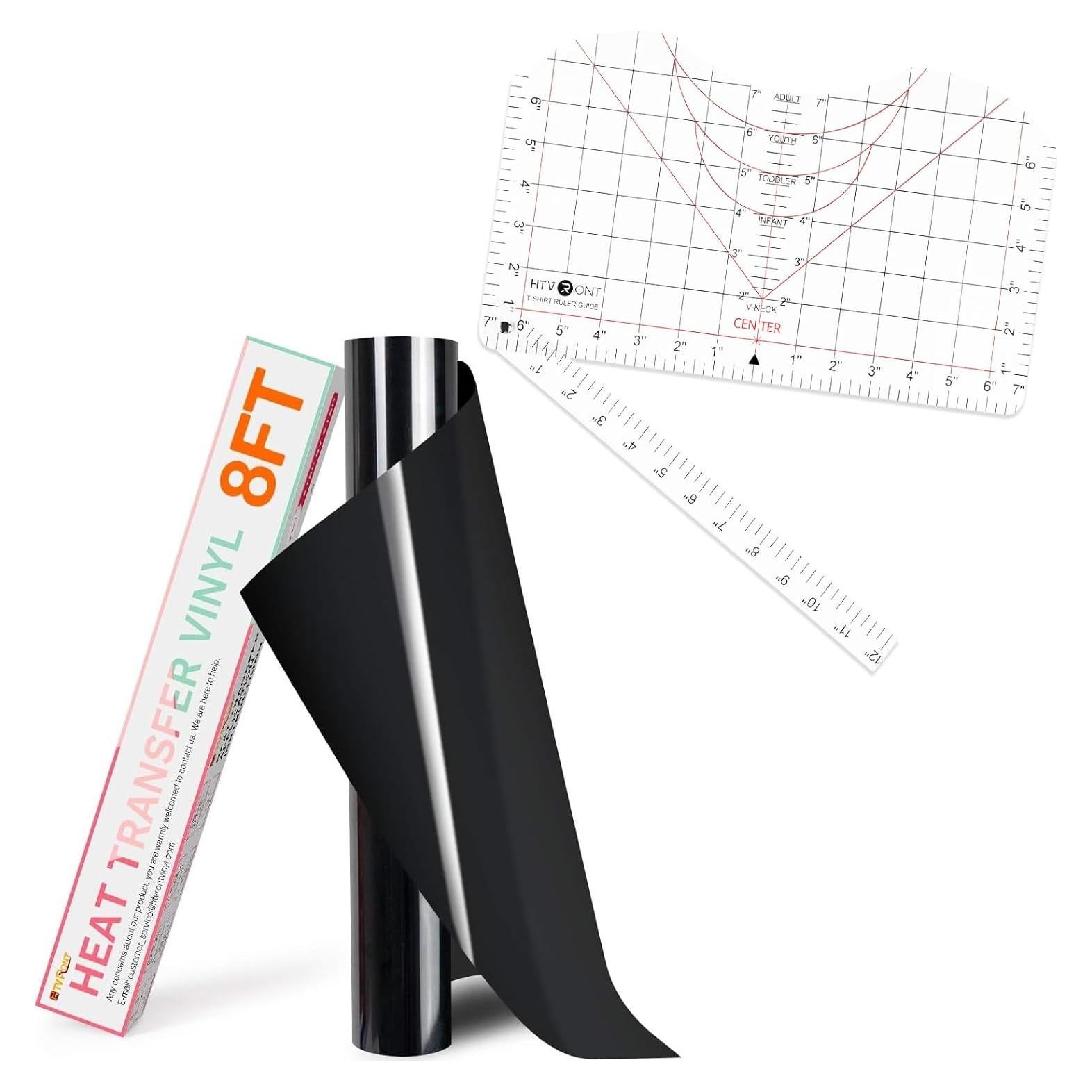 Vinilo HTV Negro 30.48cm x 2.44m HTVRONT para Camisetas