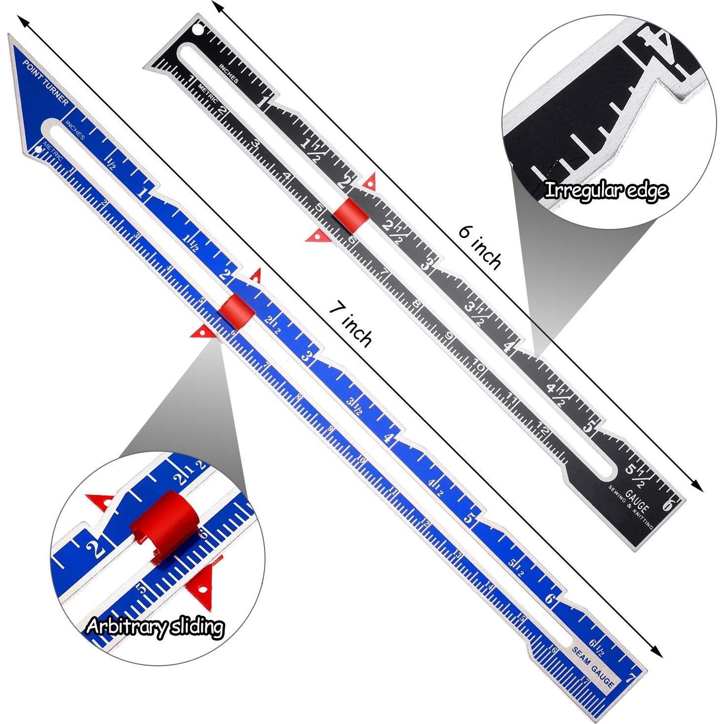 Juego de 3 Medidores de Costura de Metal Frienda 15 y 18 cm
