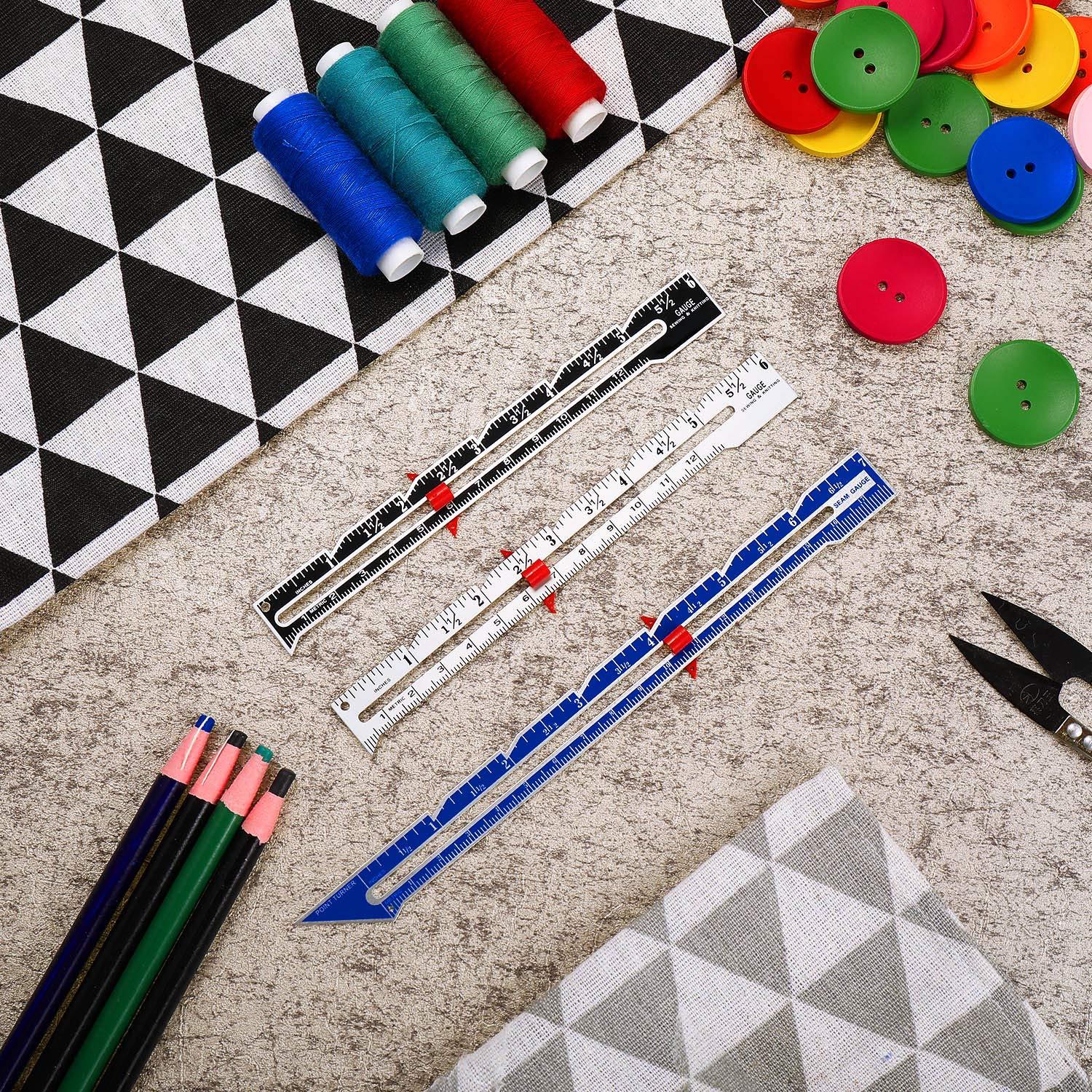 Juego de 3 Medidores de Costura de Metal Frienda 15 y 18 cm